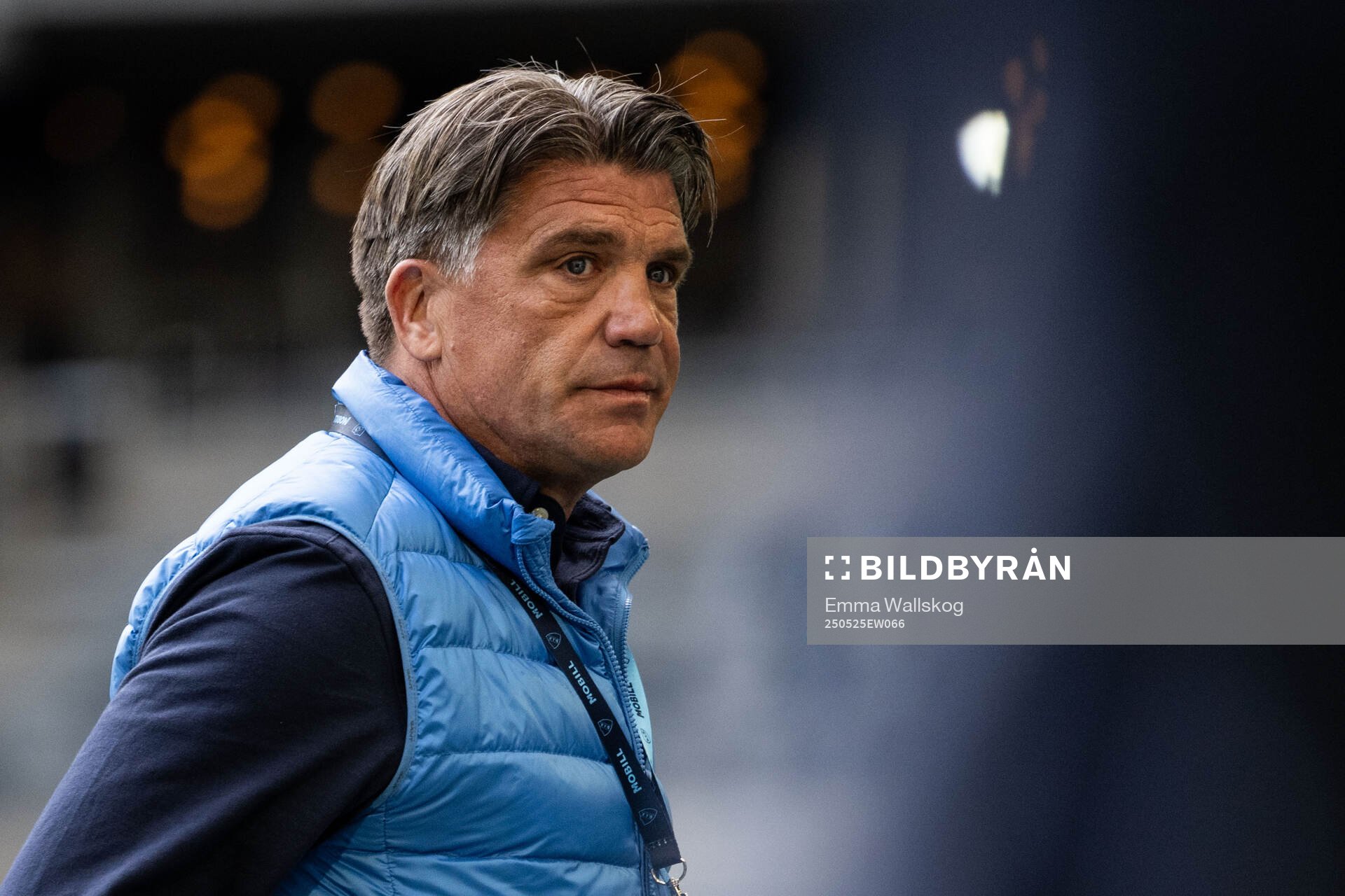 Djurgårdens sportchef Bosse Andersson efter fotbollsmatchen i Allsvenskan mellan Djurgården och Häcken den 25 maj 2025 i Stockholm. 