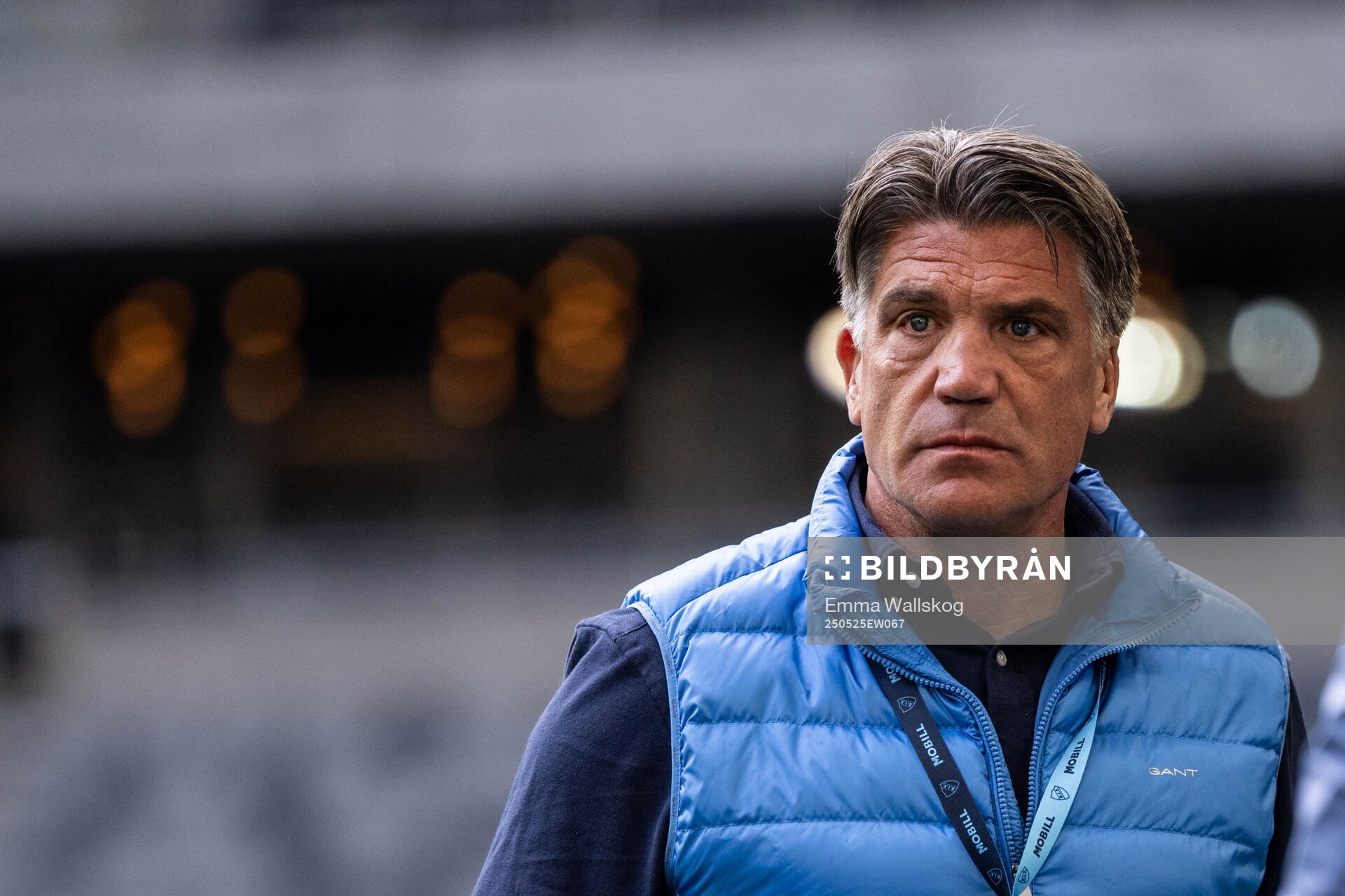 Djurgårdens sportchef Bosse Andersson efter fotbollsmatchen i Allsvenskan mellan Djurgården och Häcken den 25 maj 2025 i Stockholm. 