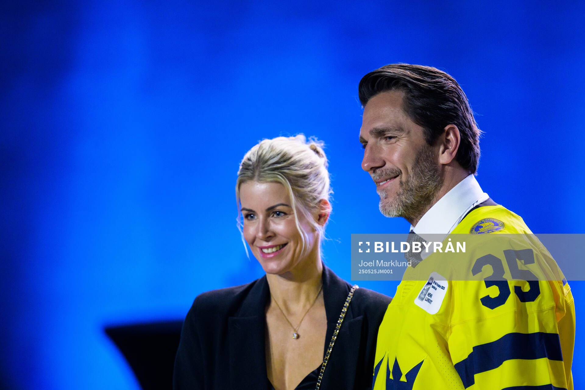 Henrik Lundqvist of Sweden and his wife Therese Andersson
