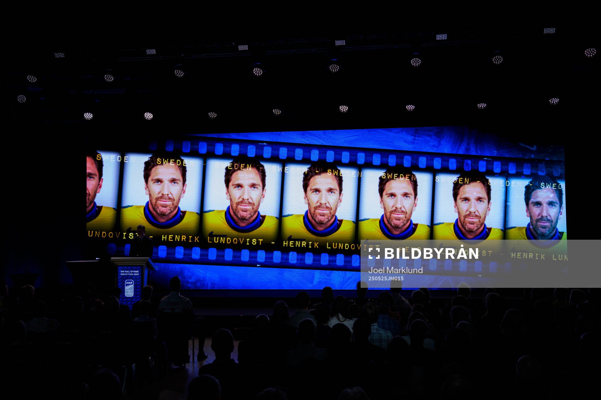 Henrik Lundqvist of Sweden is presented