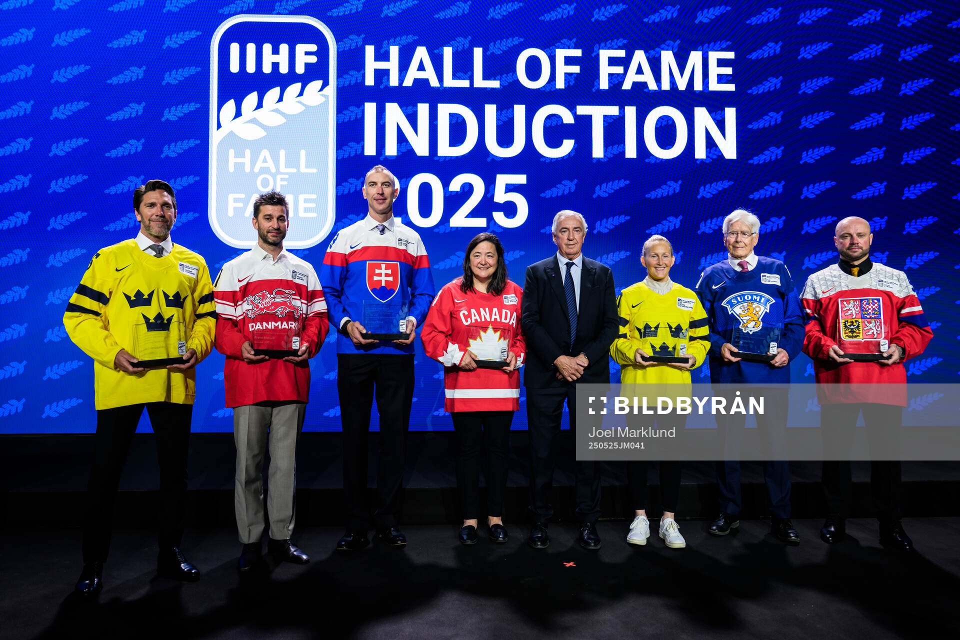 Henrik Lundqvist of Sweden, Frans Nielsen of Denmark, Zdeno