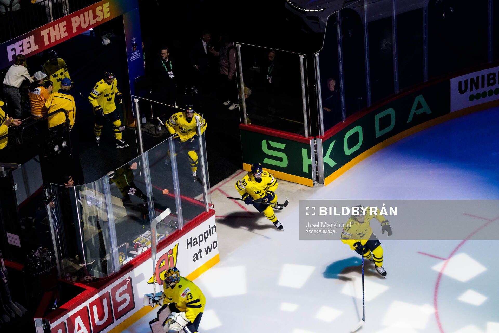 Marcus Pettersson, Marcus Johansson and Mikael Backlund of