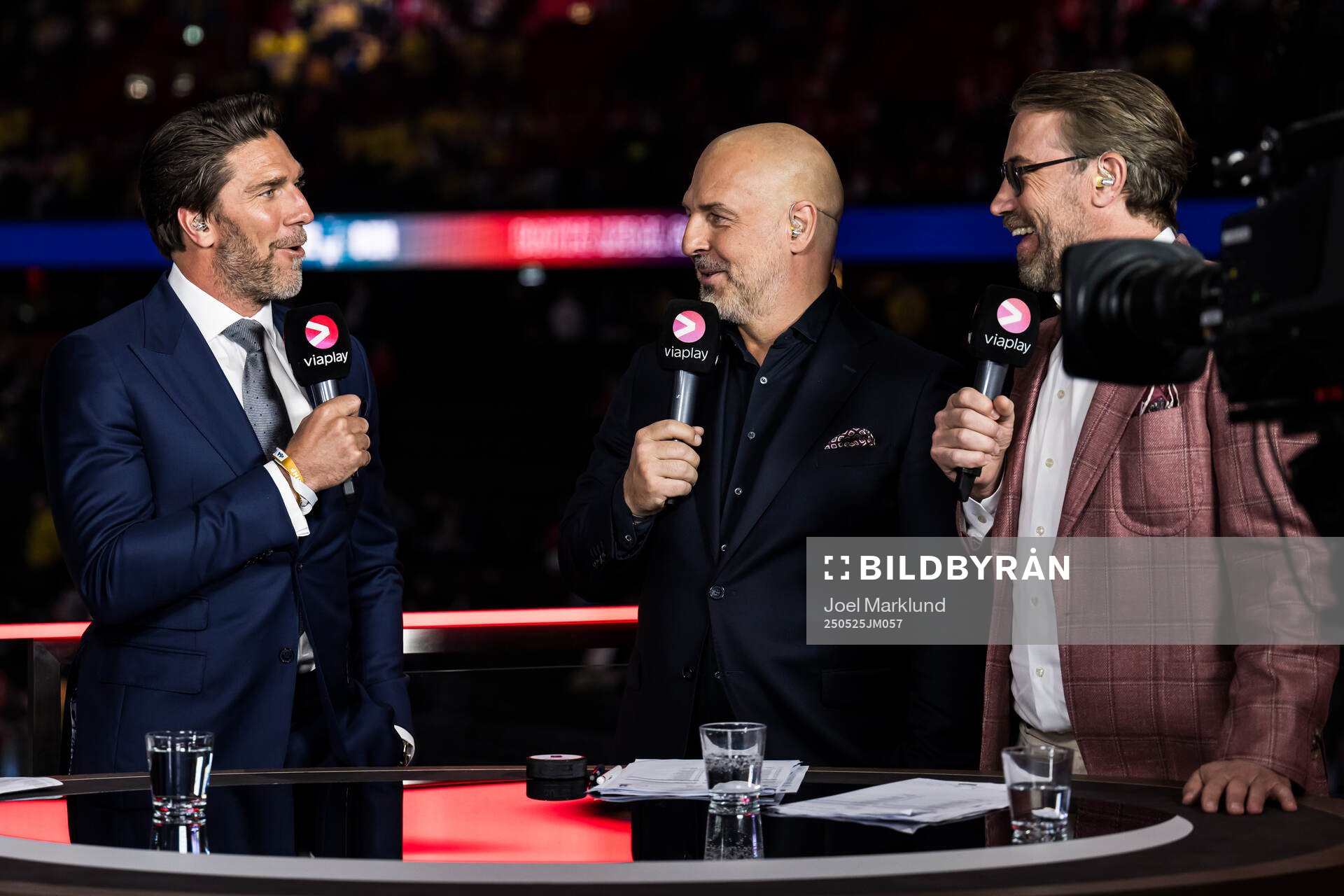 Erik Granqvist and Peter Forsberg of Swedish broadcaster