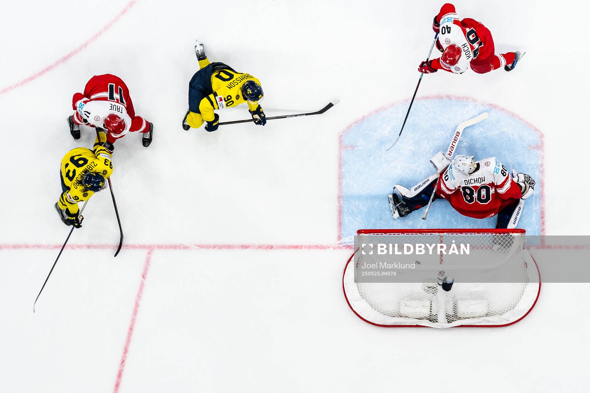 Marcus Johansson of Sweden scores the 3-0 goal behind