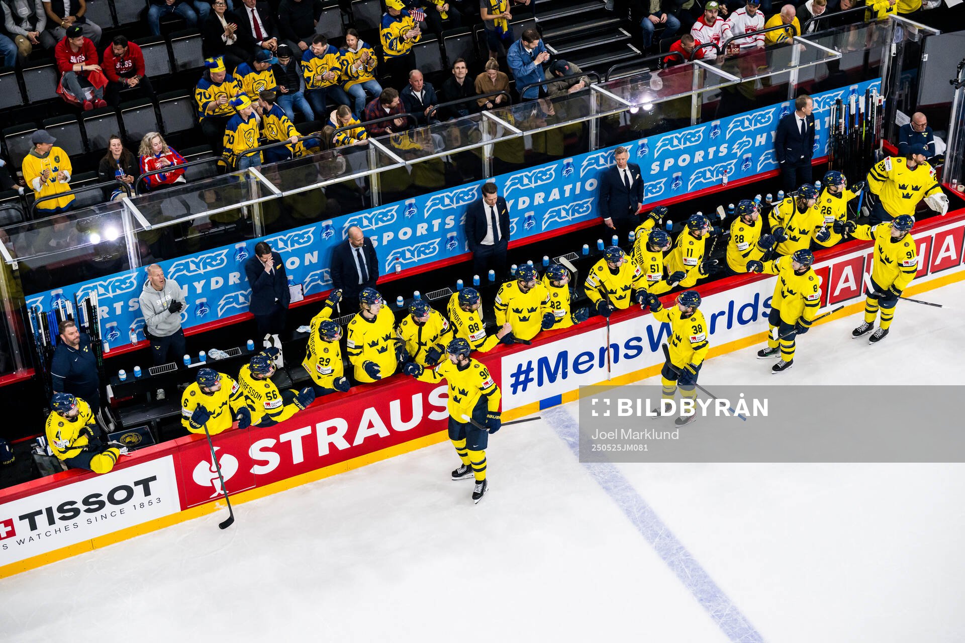 Marcus Johansson of Sweden celebrates with team mates