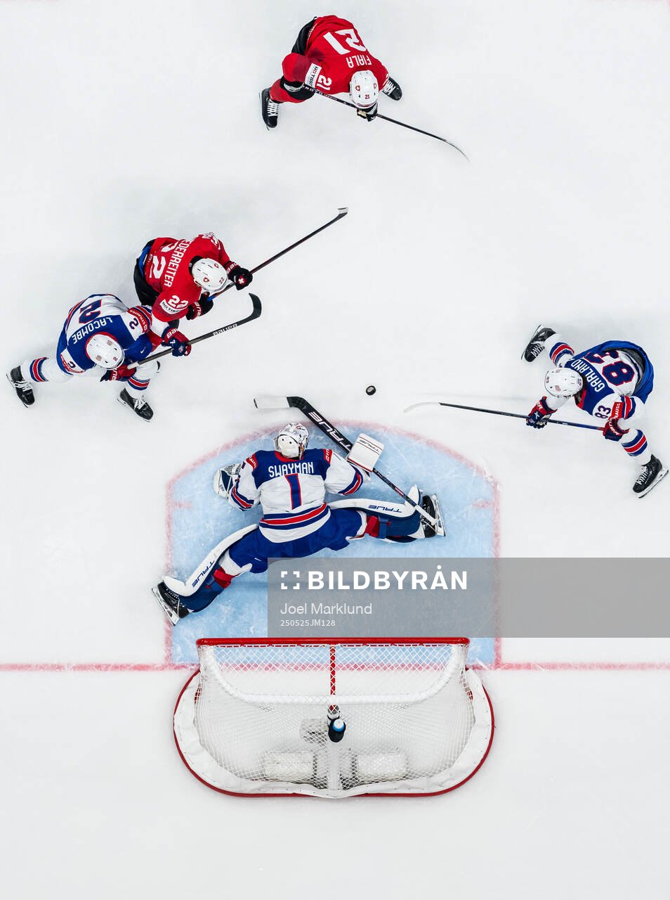 Nino Niederreiter and Kevin Fiala of Switzerland in action
