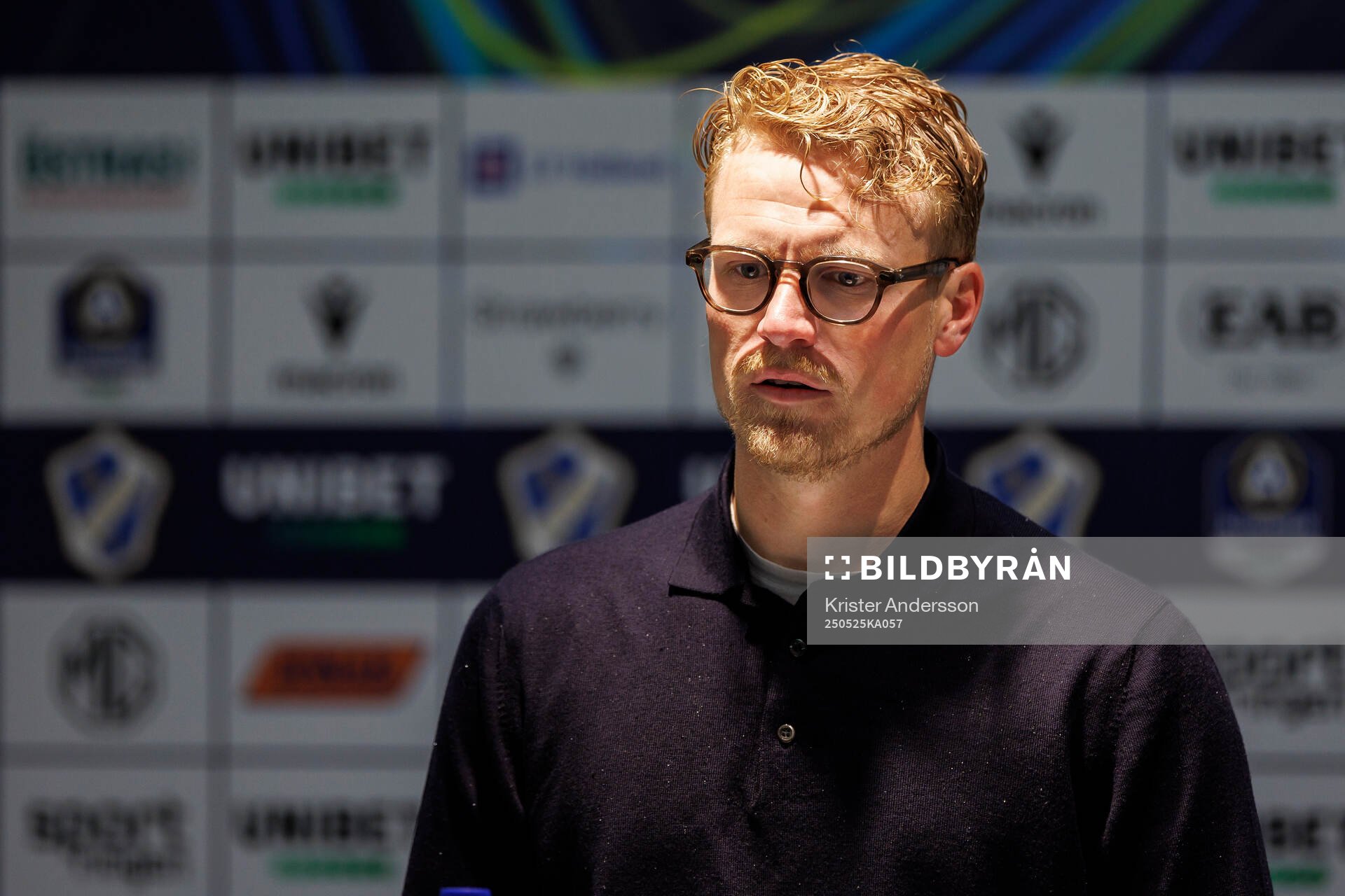 Elfsborgs tränare Oscar Hiljemark efter fotbollsmatchen i Allsvenskan mellan Halmstad och Elfsborg den 25 maj 2025 i Halmstad. 