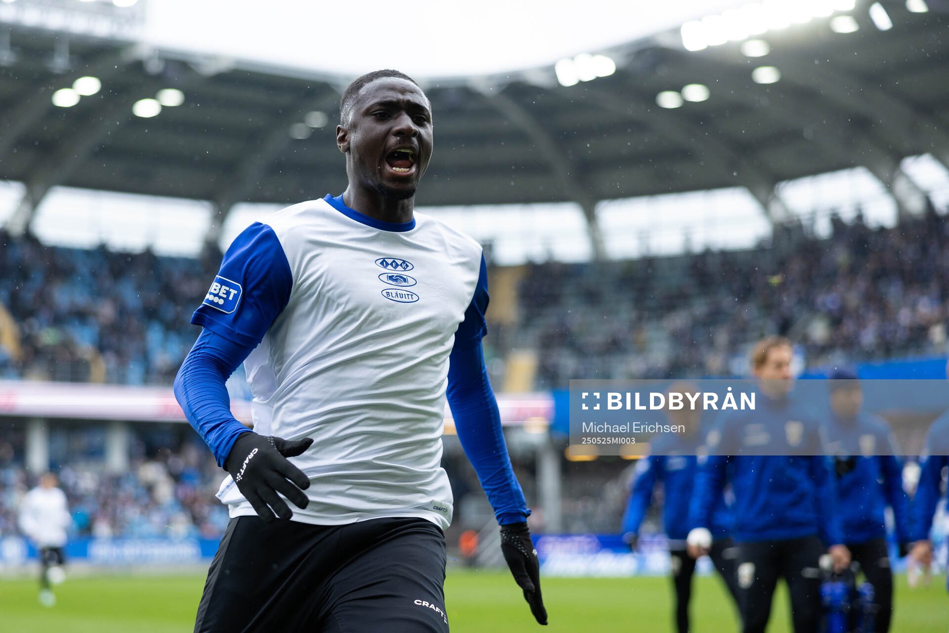 IFK Göteborgs Imam Jagne inför fotbollsmatchen i Allsvenskan mellan IFK Göteborg och Malmö FF den 25 maj 2025 i Göteborg. 