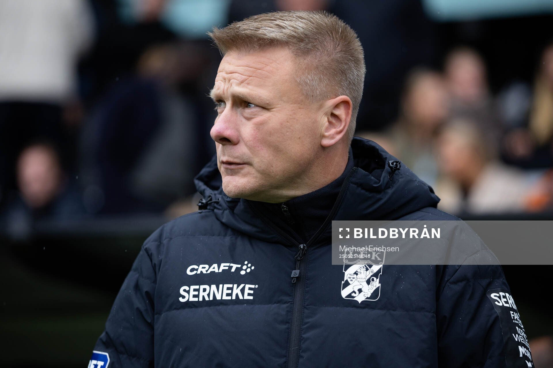 IFK Göteborgs tränare Stefan Billborn inför fotbollsmatchen i Allsvenskan mellan IFK Göteborg och Malmö FF den 25 maj 2025 i Göteborg.