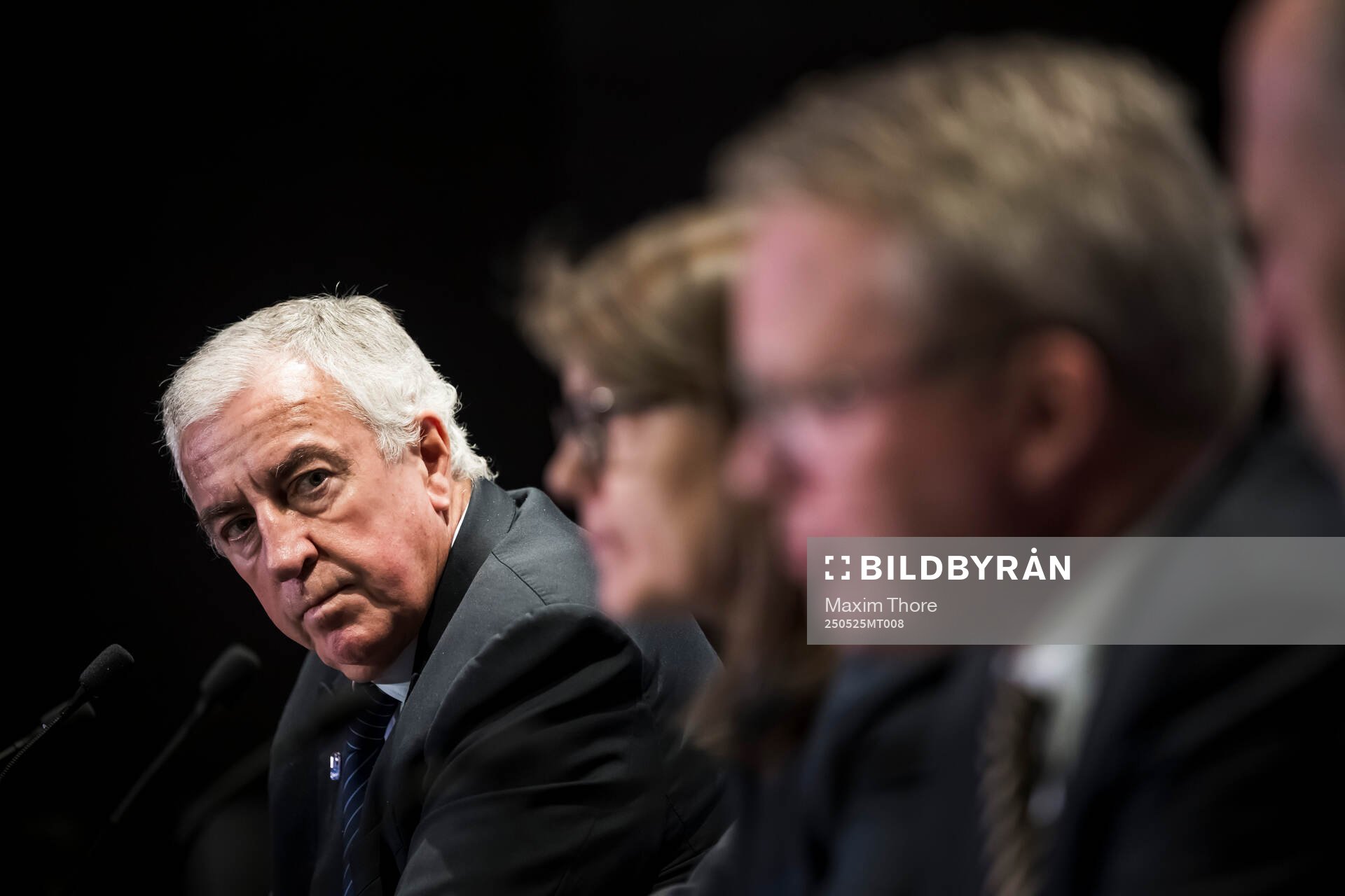 Luc Tardif, IIHF President at a end-of-tournament press