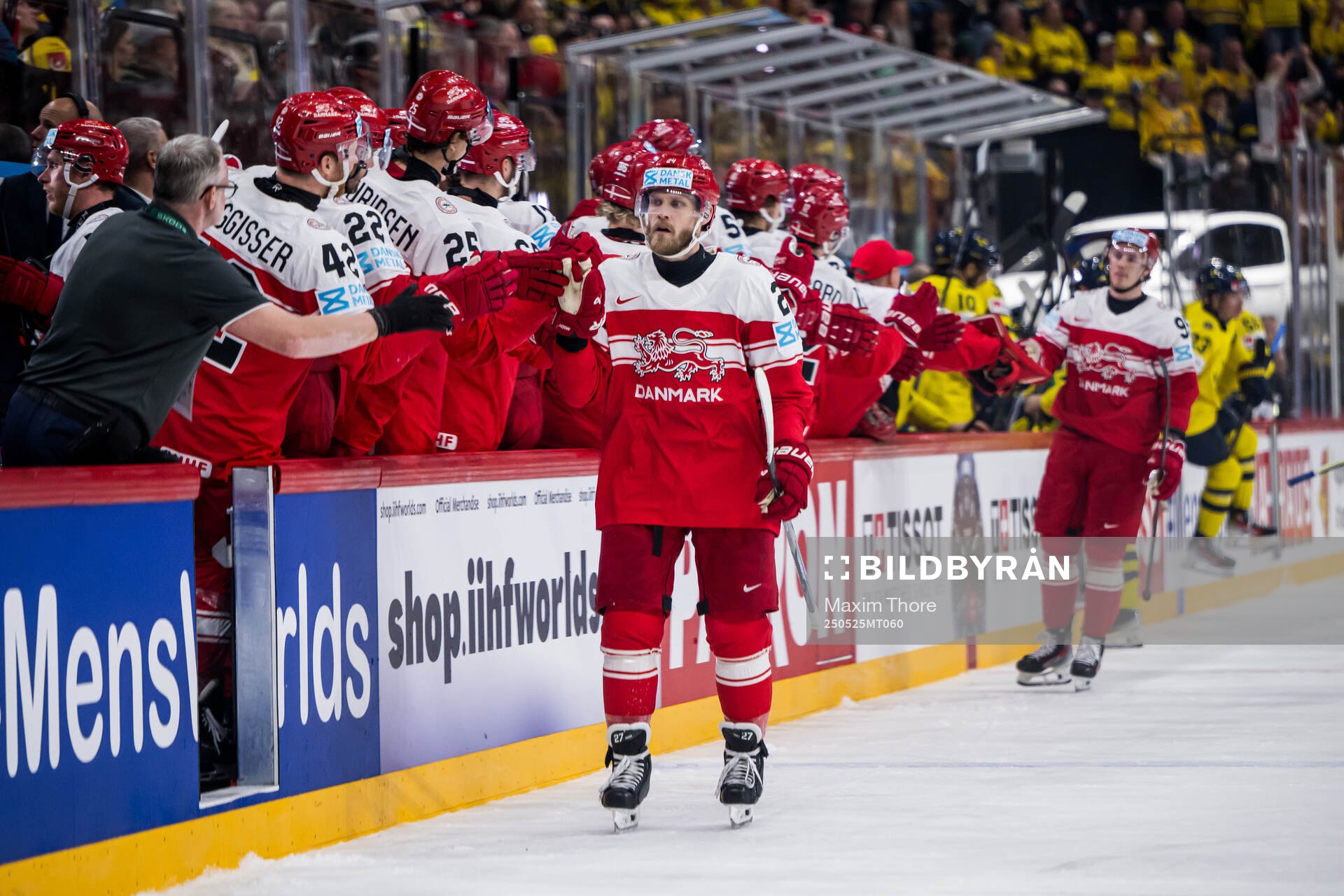 Nikolaj Ehlers of Denmark celebrates