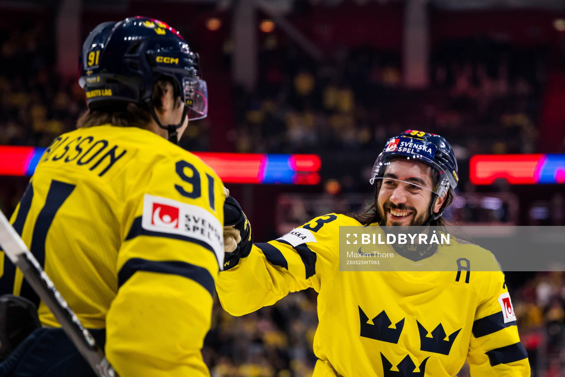 Mika Zibanejad of Sweden celebrates