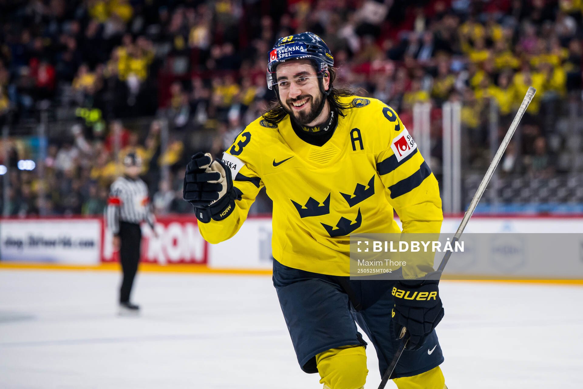 Mika Zibanejad of Sweden celebrates