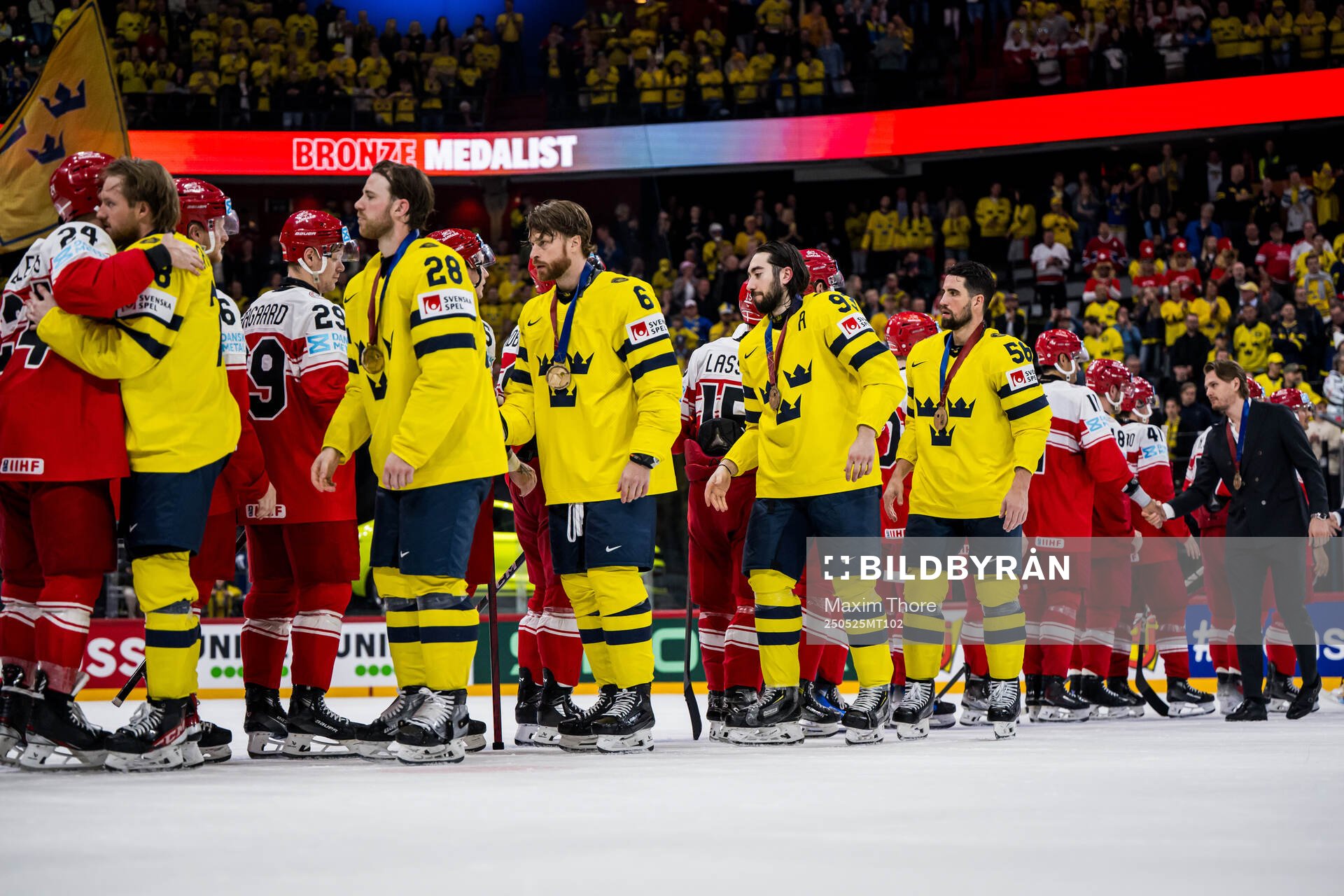Elias Lindholm, Adam Larsson, Mika Zibanejad and Erik