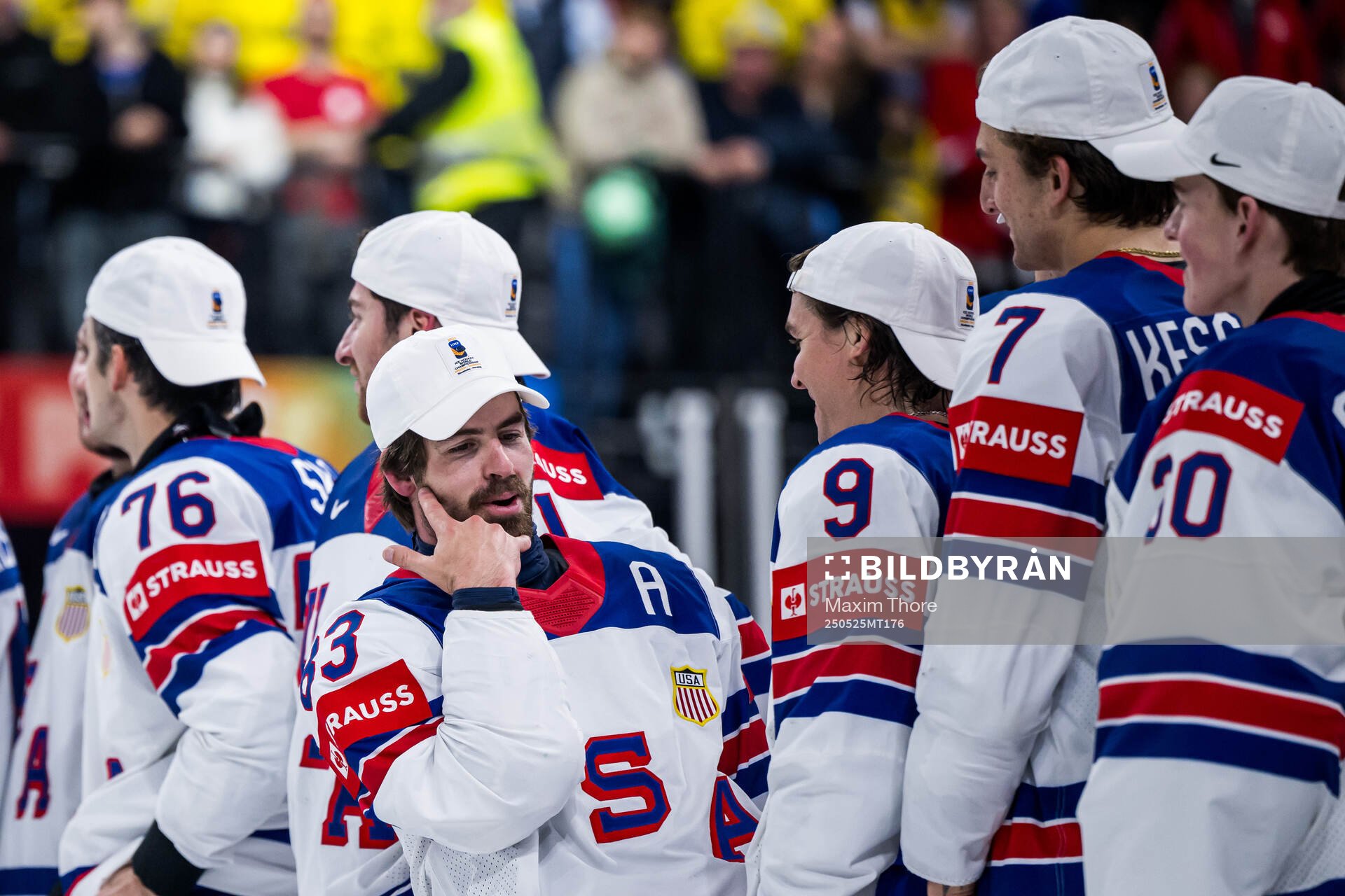 Conor Garland of USA celebrates
