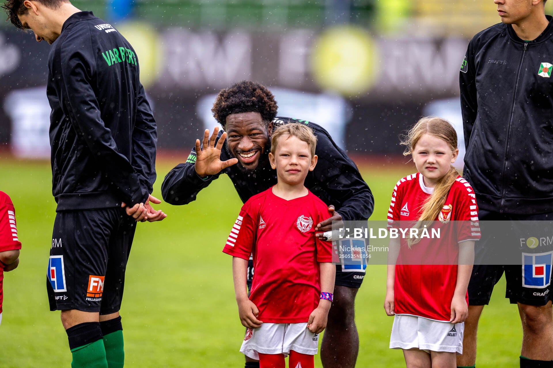 Varbergs Kevin Appiah Nyarko inför fotbollsmatchen i Superettan mellan Varberg och Kalmar den 25 maj 2025 i Varberg. 