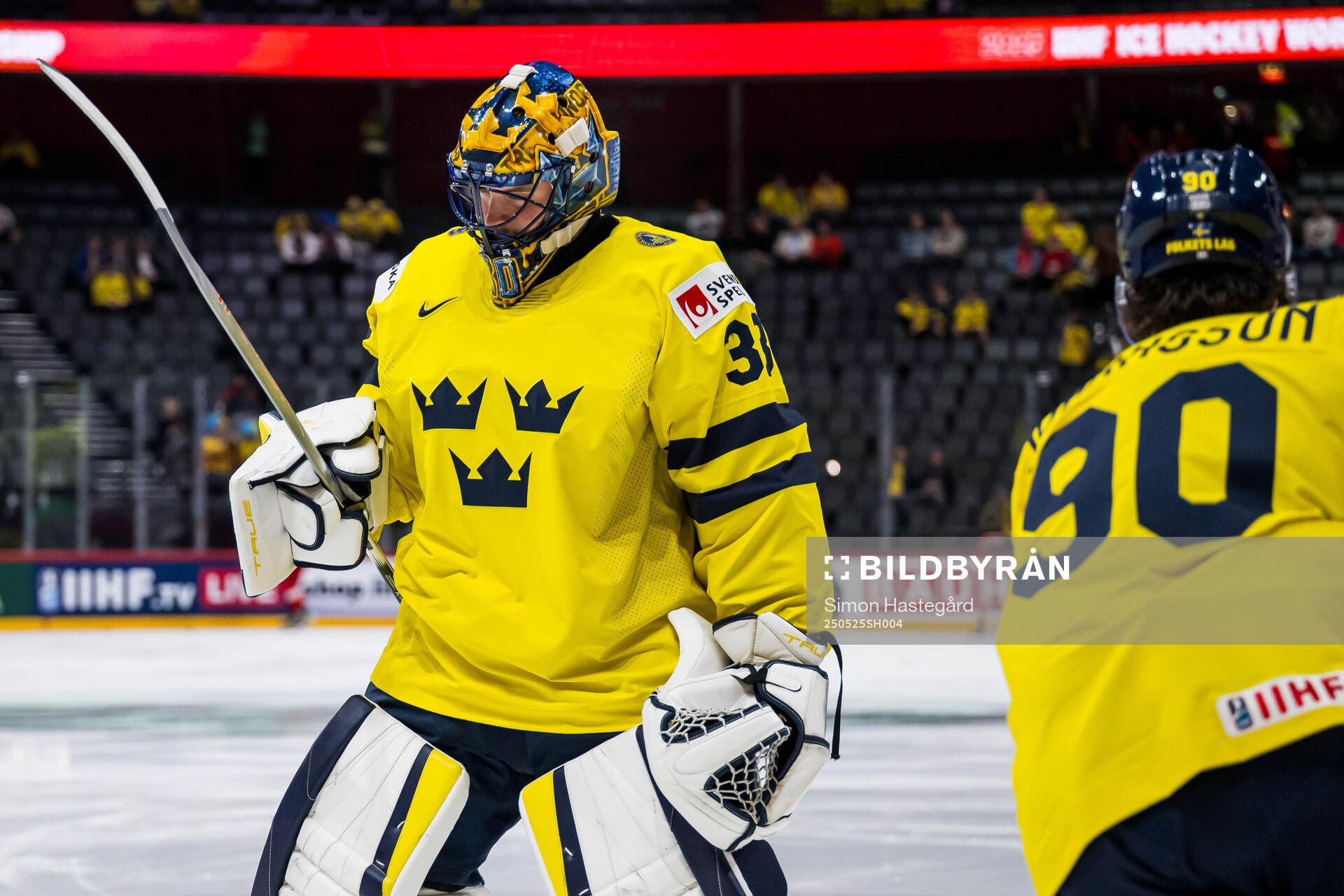 Goaltender Samuel Ersson of Sweden
