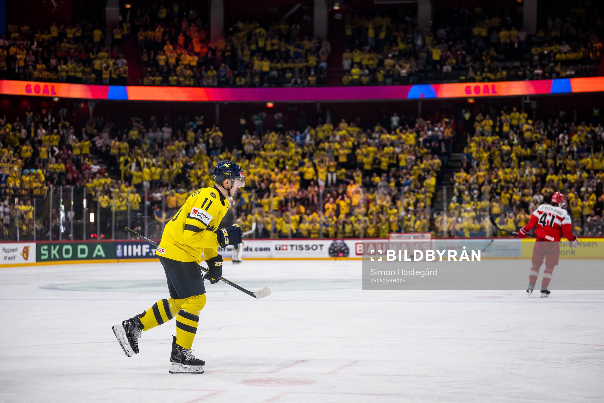 Mikael Backlund of Sweden celebrates