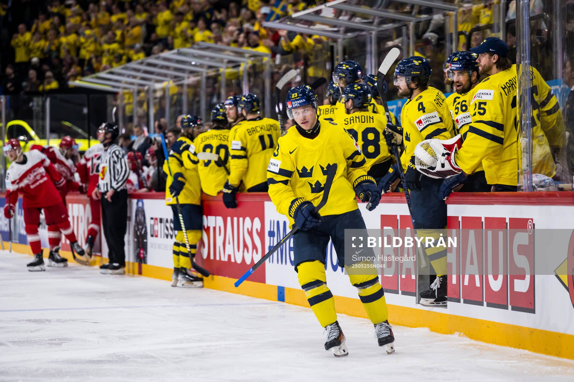 Lucas Raymond of Sweden celebrates