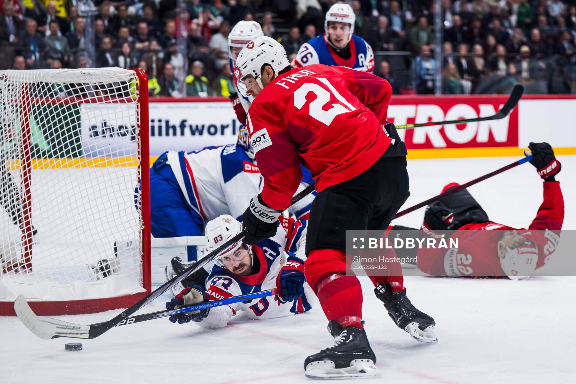 Conor Garland of USA and Kevin Fiala of Switzerland
