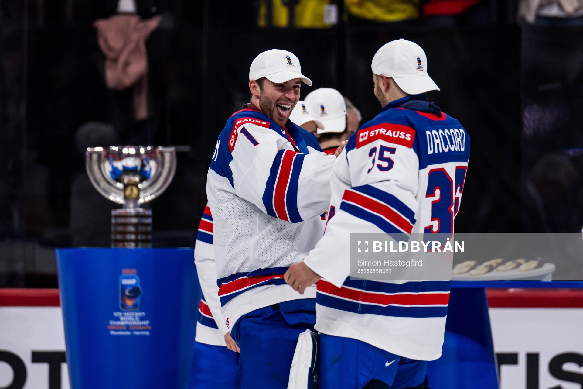 goaltender Jeremy Swayman and goaltender Joey Daccord