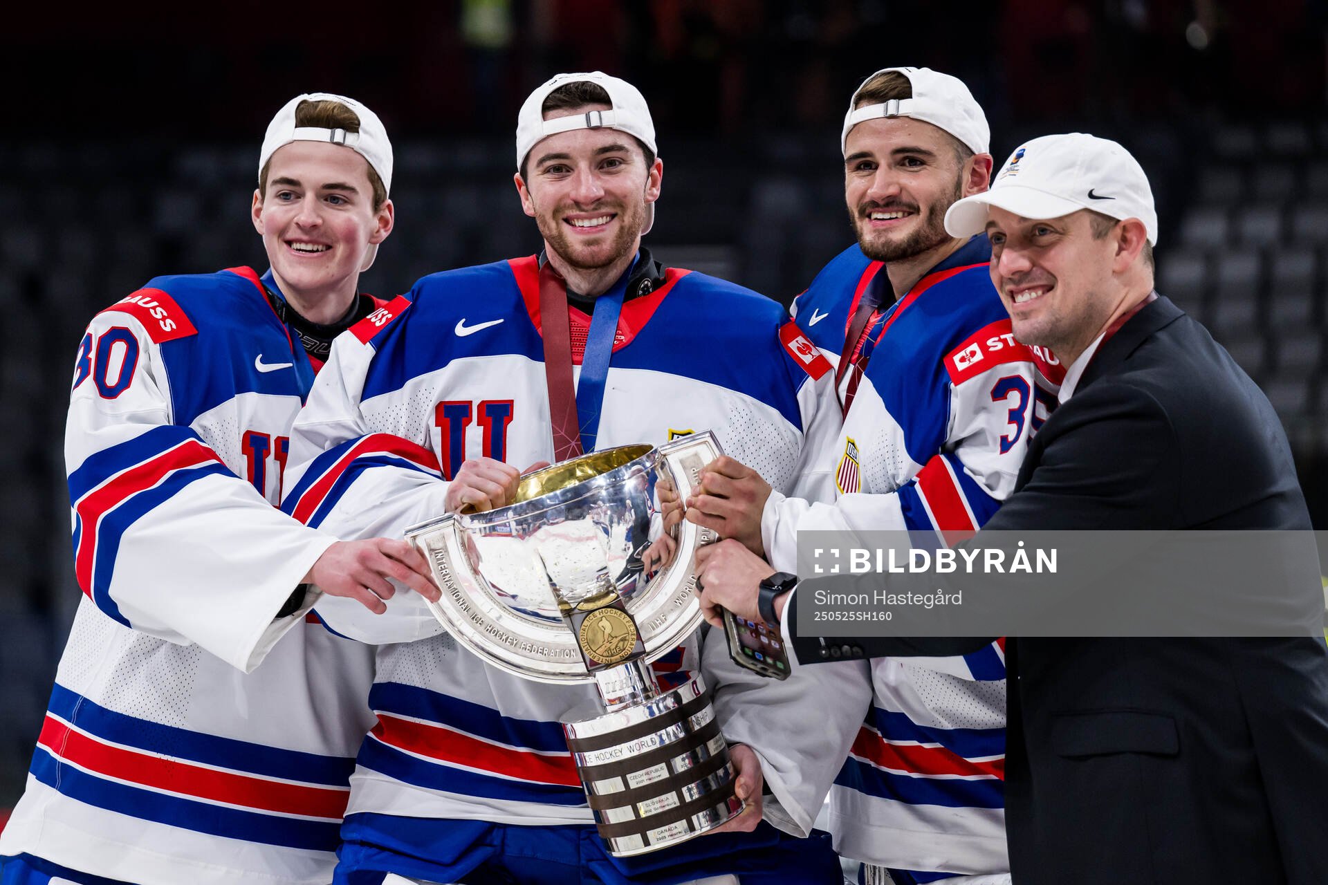 goaltender Hampton Slukynsky, goaltender Jeremy Swayman and