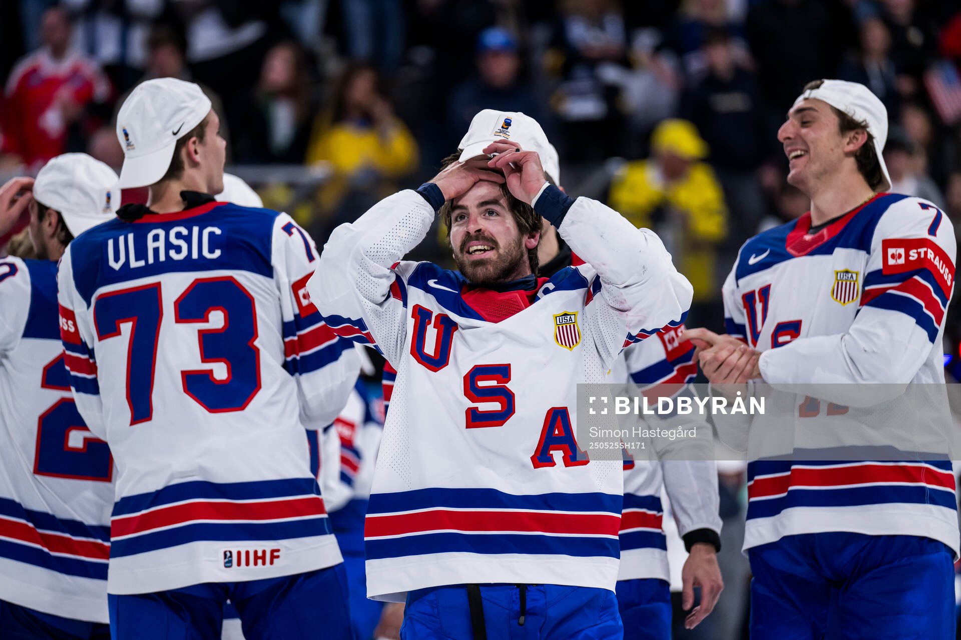 of USA Conor Garland celebrates