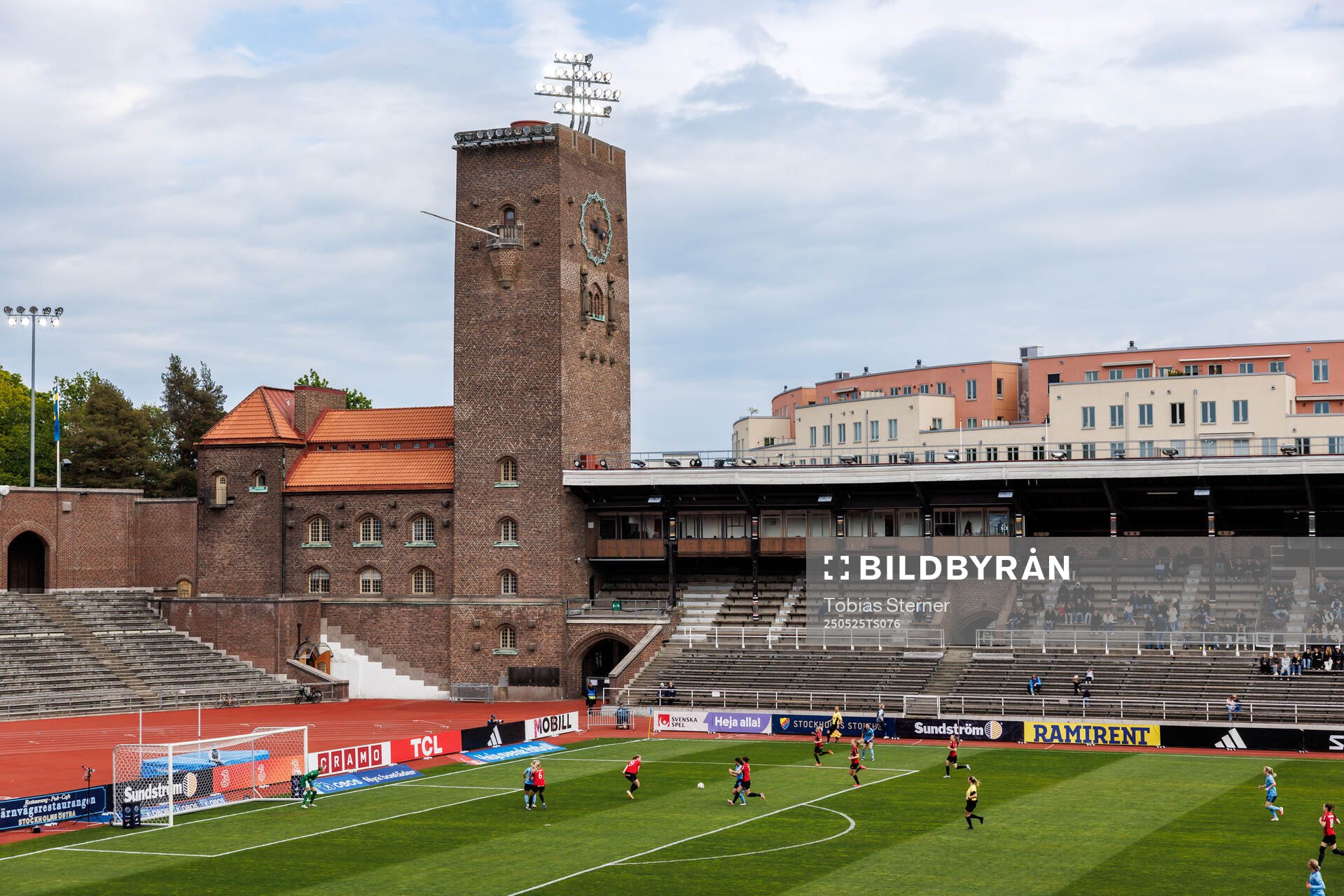 Stockholms stadion under fotbollsmatchen i Damallsvenskan mellan Djurgården och Brommapojkarna den 25 maj 2025 i Stockholm. 