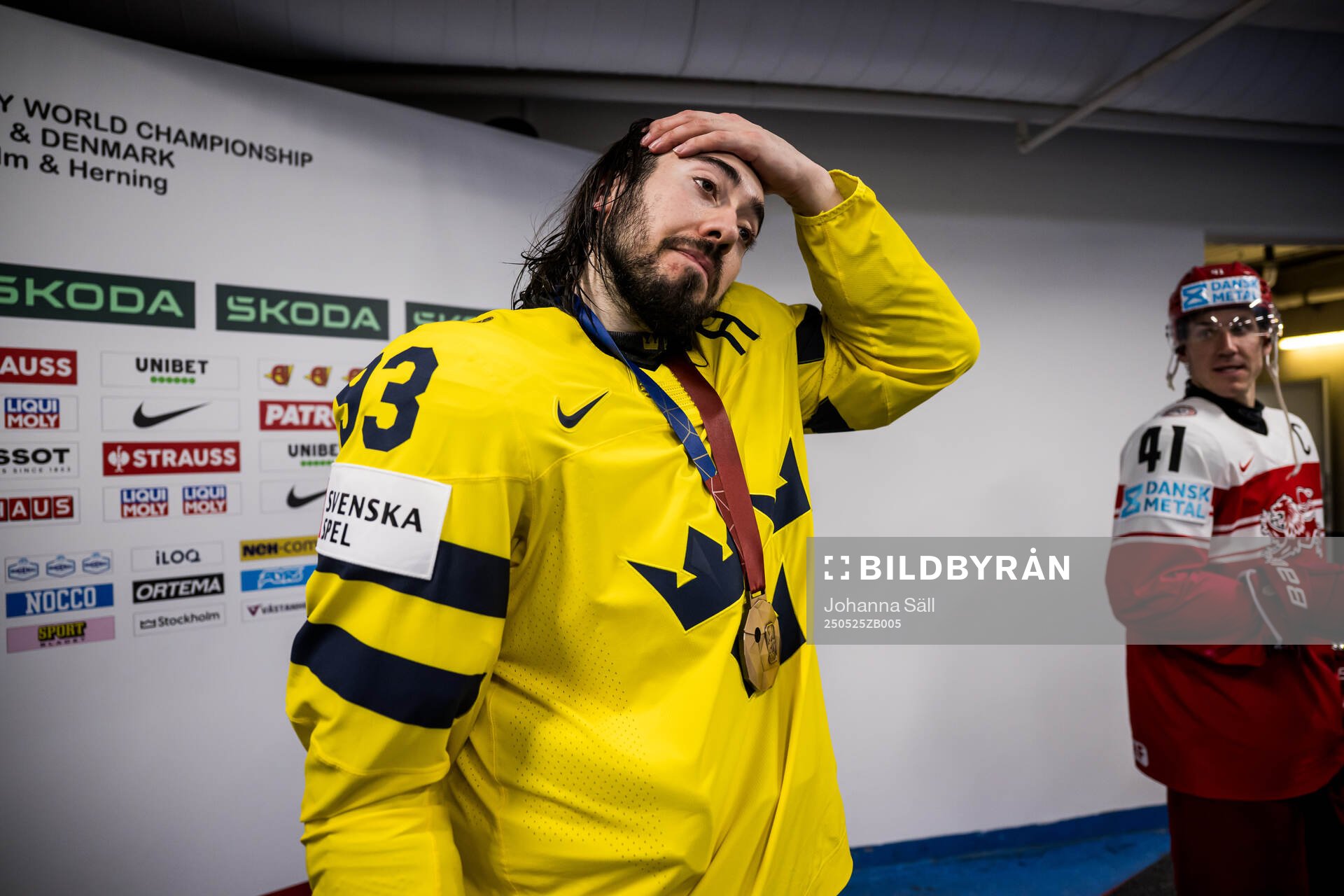 Mika Zibanejad of Sweden is being interviewed