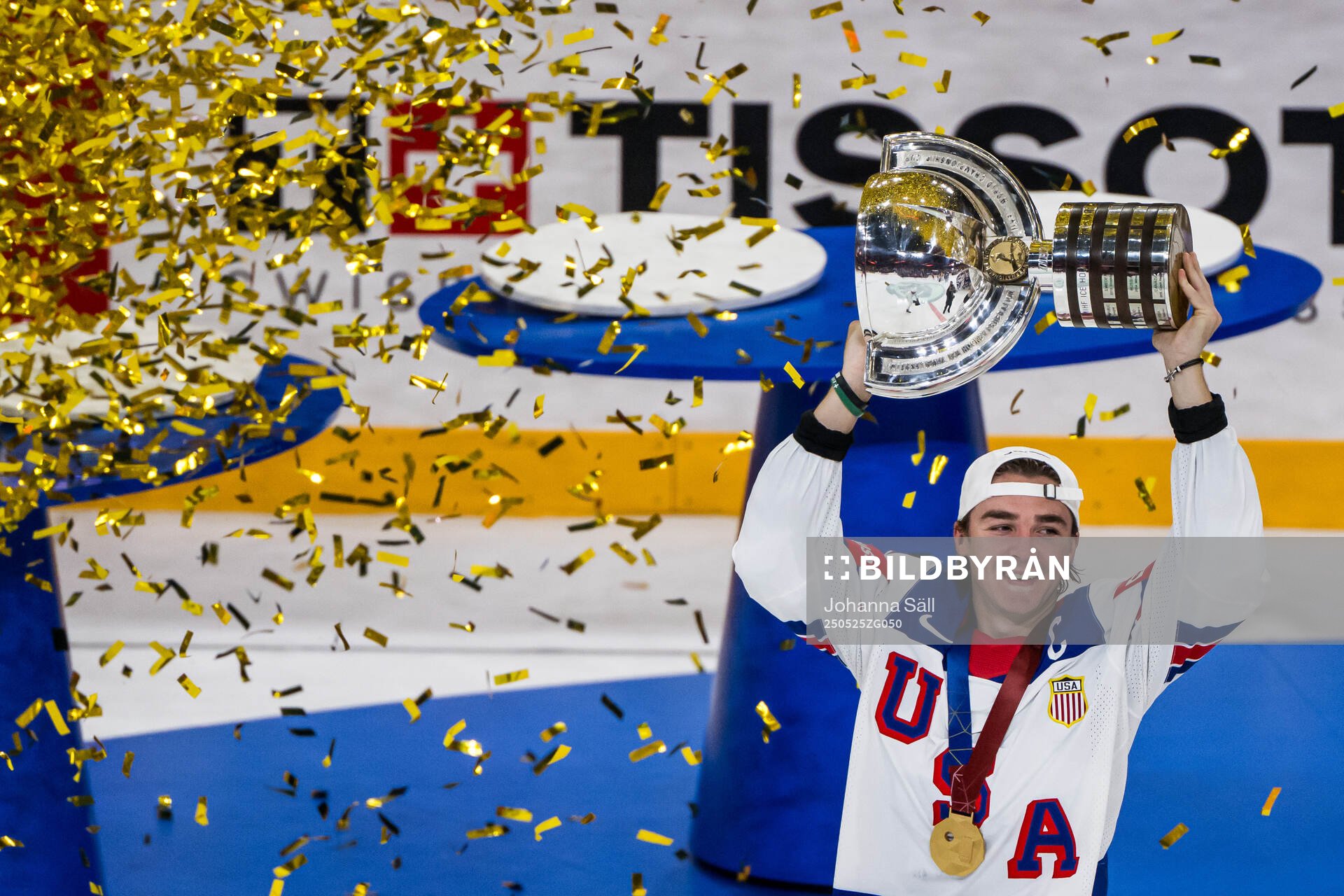Clayton Keller of USA celebrates with the trophy