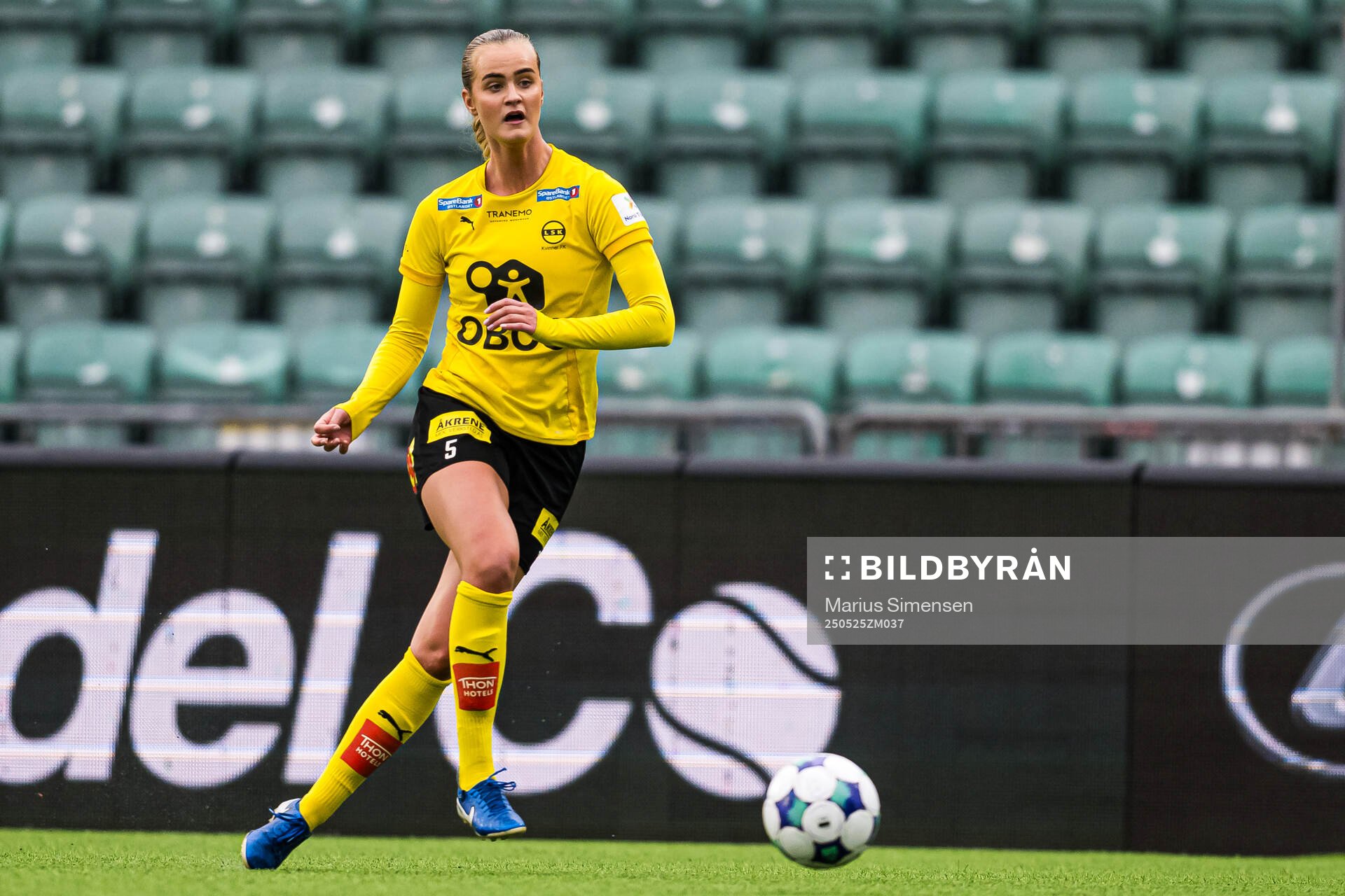 Emma Braut Brunes of LSK Kvinner during the Toppserien football match between Stabæk and LSK Kvinner on May 25, 2025 in Bekkestua.