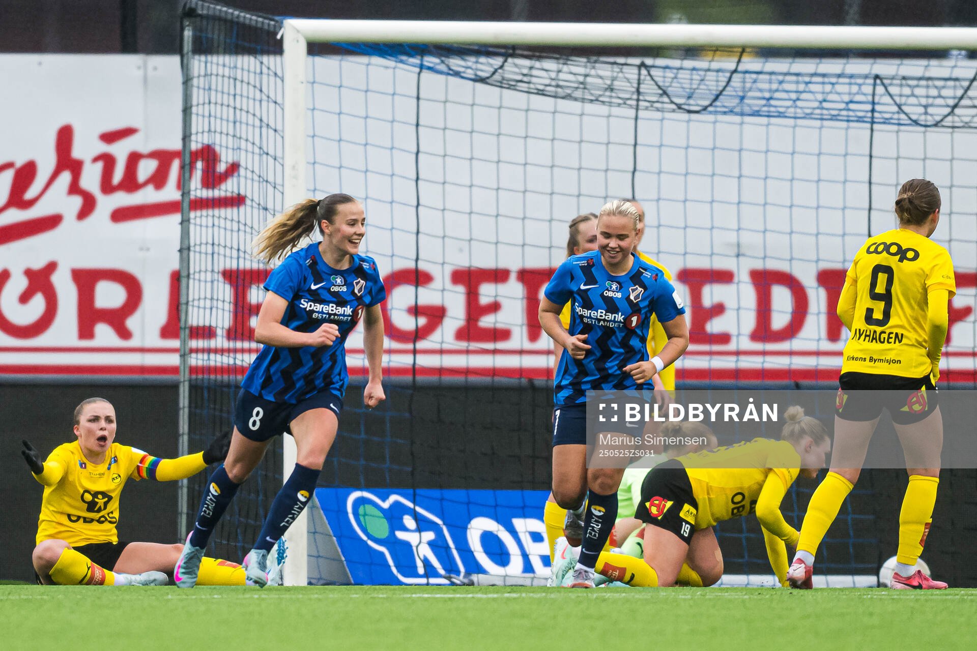 Emilie Libakken Østerås of Stabæk celebrates after scoring the 1-3 goal during the Toppserien football match between Stabæk and LSK Kvinner on May 25, 2025 in Bekkestua.