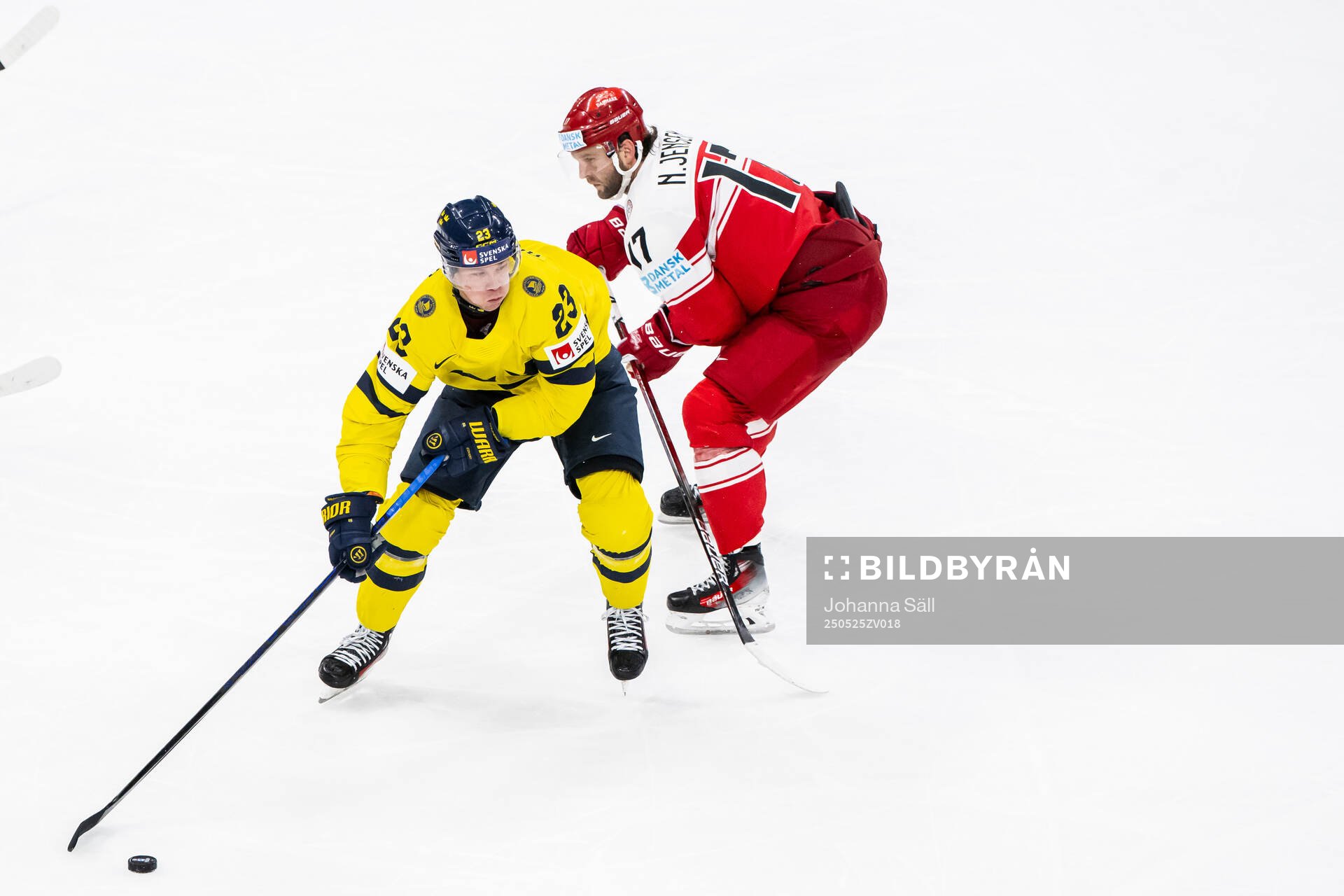 Lucas Raymond of Sweden and Nicklas Jensen of Denmark