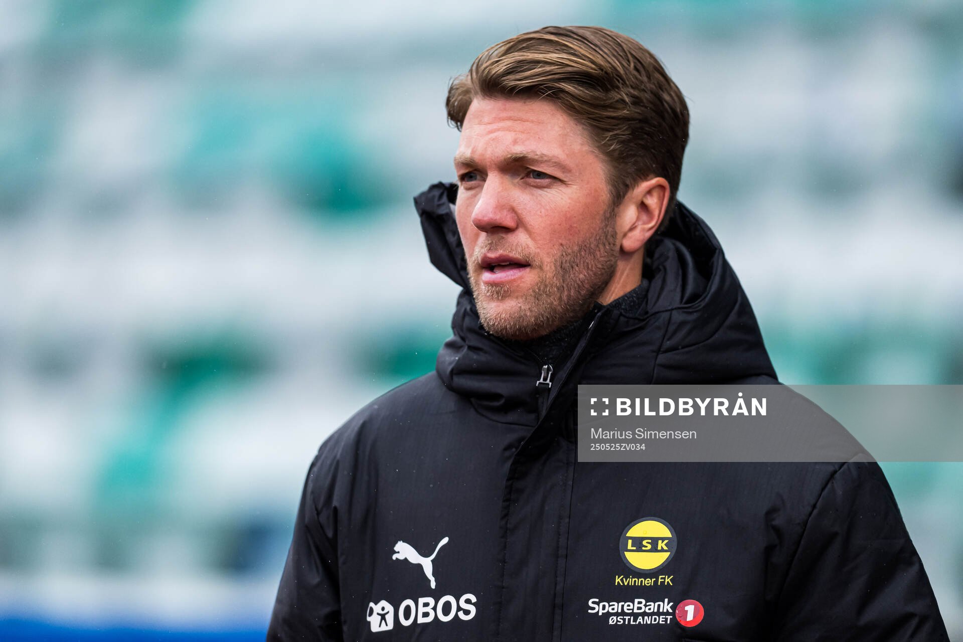 Martin Broberg, assistant coach of LSK Kvinner, ahead of the Toppserien football match between Stabæk and LSK Kvinner on May 25, 2025 in Bekkestua.
