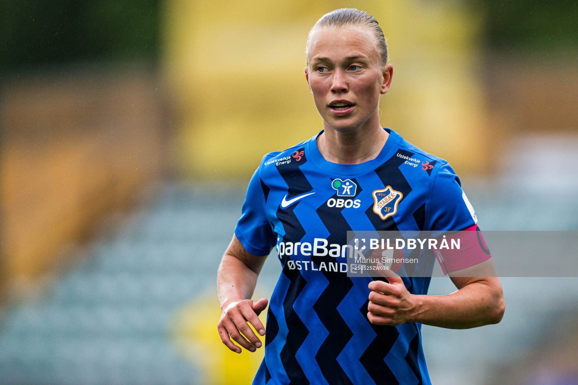 Emilie Bølviken of Stabæk during the Toppserien football match between Stabæk and LSK Kvinner on May 25, 2025 in Bekkestua.