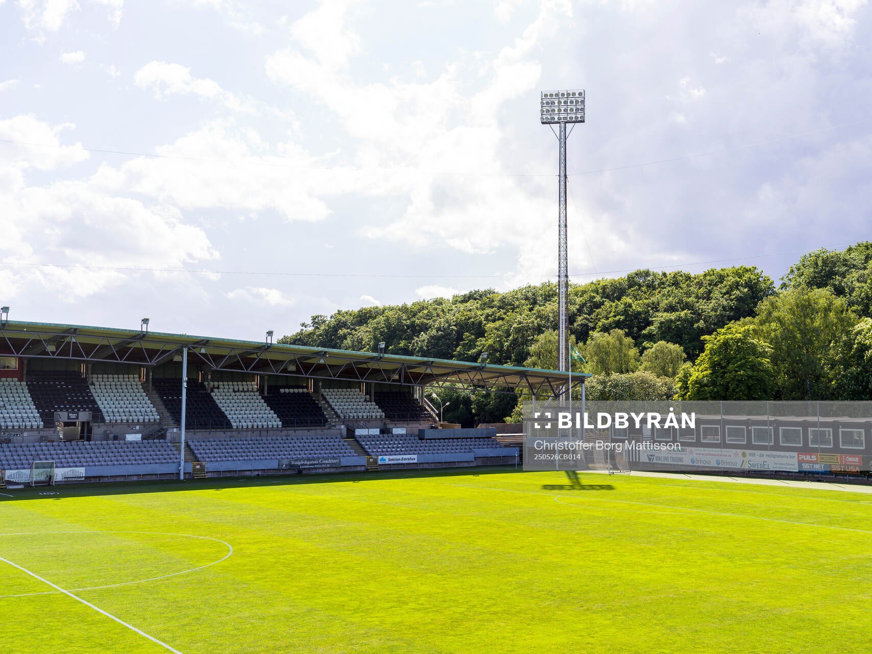 Landskrona IP interiör inför fotbollsmatchen i Superettan mellan Landskrona och Falkenberg den 26 maj 2025 i Landskrona. 