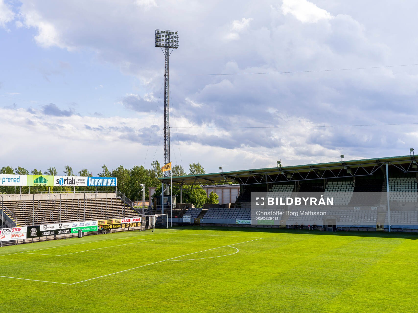 Landskrona IP interiör inför fotbollsmatchen i Superettan mellan Landskrona och Falkenberg den 26 maj 2025 i Landskrona. 