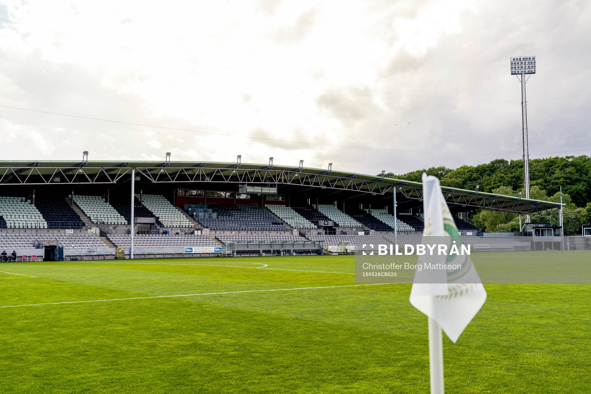 Landskrona IP interiör inför fotbollsmatchen i Superettan mellan Landskrona och Falkenberg den 26 maj 2025 i Landskrona. 