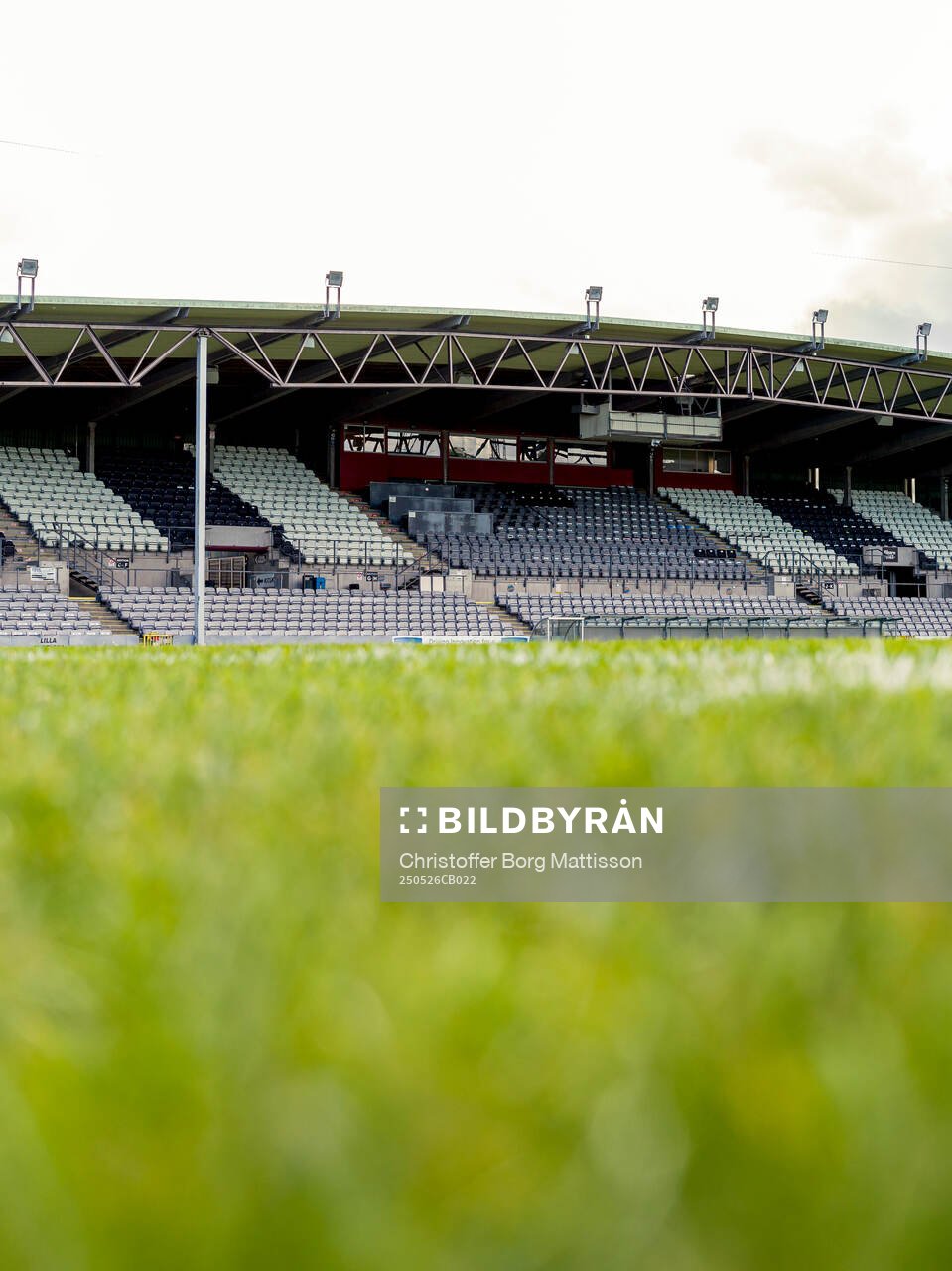 Landskrona IP interiör inför fotbollsmatchen i Superettan mellan Landskrona och Falkenberg den 26 maj 2025 i Landskrona. 