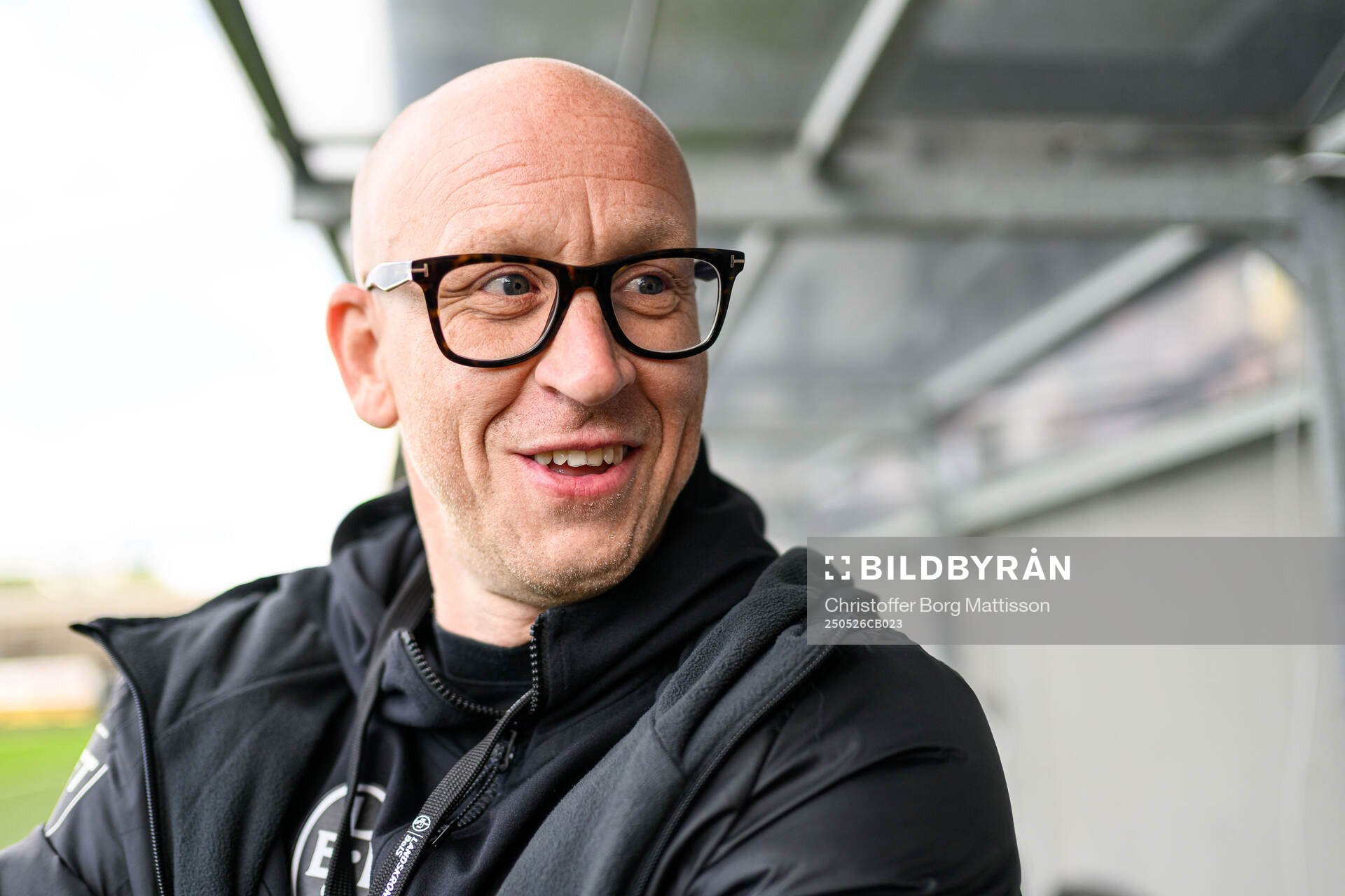 Landskronas sportchef Billy Magnusson inför fotbollsmatchen i Superettan mellan Landskrona och Falkenberg den 26 maj 2025 i Landskrona.