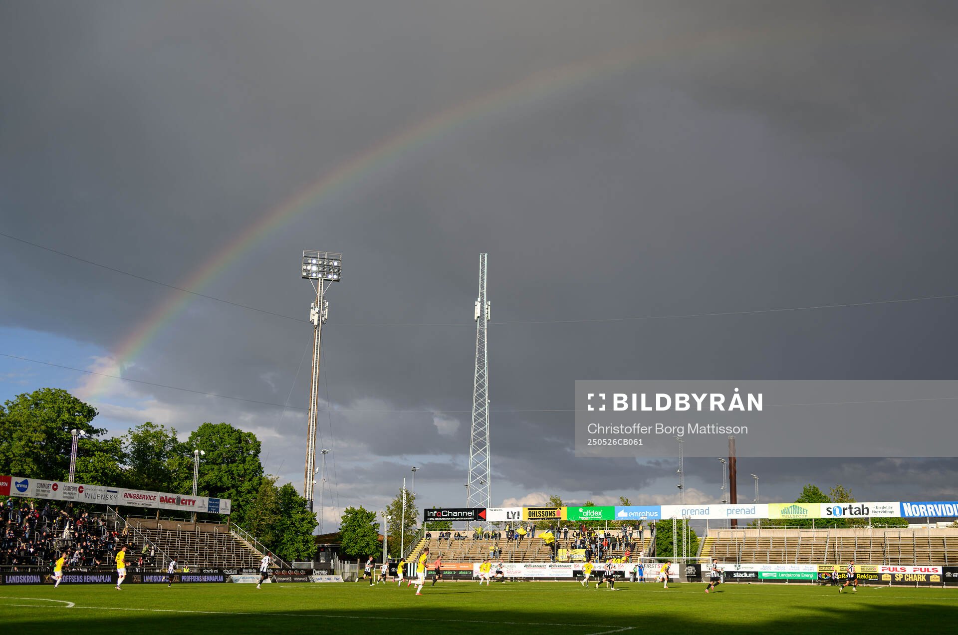 Landskrona IP interiör under fotbollsmatchen i Superettan mellan Landskrona och Falkenberg den 26 maj 2025 i Landskrona. 