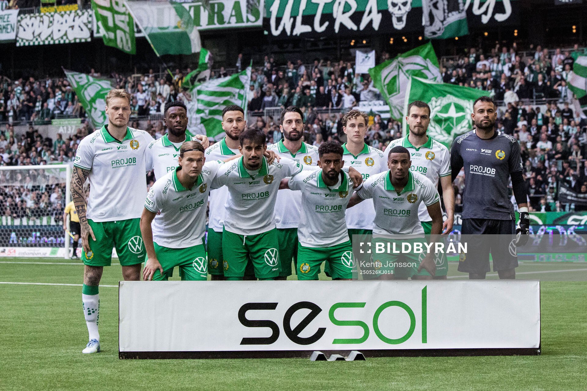 Hammarbys startelva inför fotbollsmatchen i Allsvenskan mellan Hammarby och Degerfors den 26 maj 2025 i Stockholm. 
