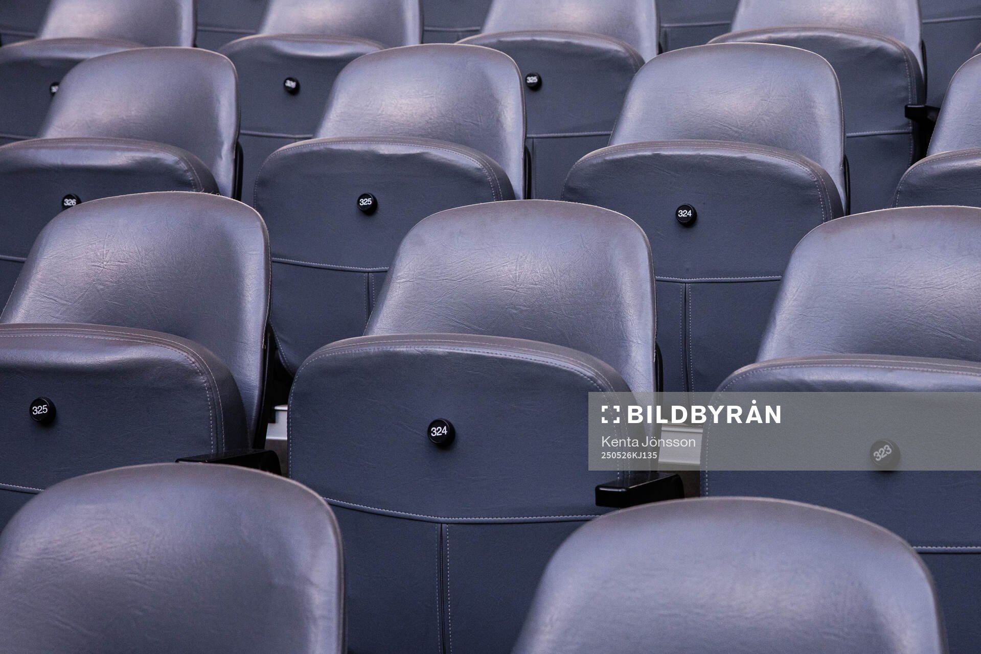 Stolsrader på 3Arena inför fotbollsmatchen i Allsvenskan mellan Hammarby och Degerfors den 26 maj 2025 i Stockholm. 