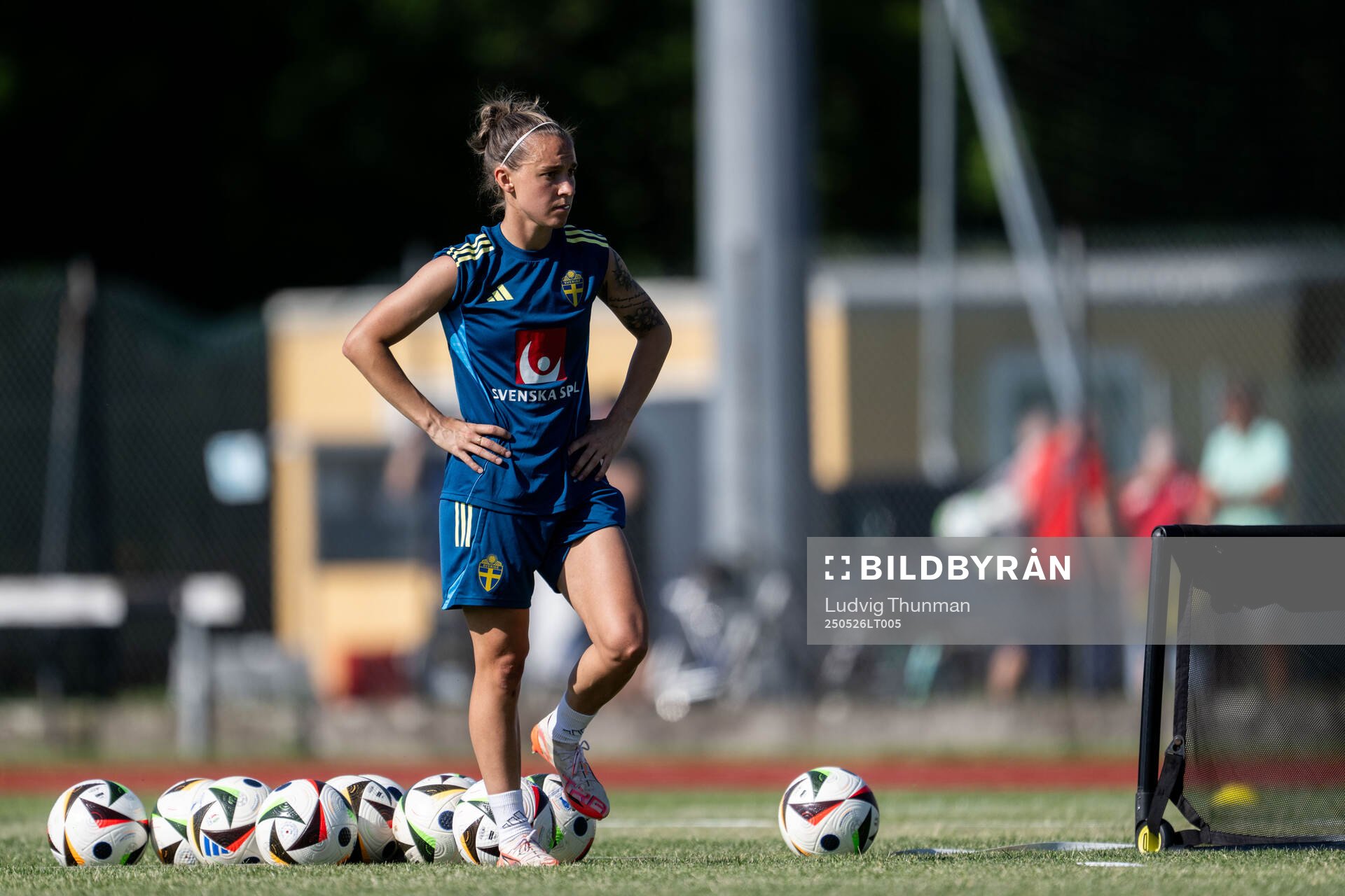 Julia Zigiotti Olme of the Swedish women’s national football team during a training session on May 26, 2025 in Fidenza. 