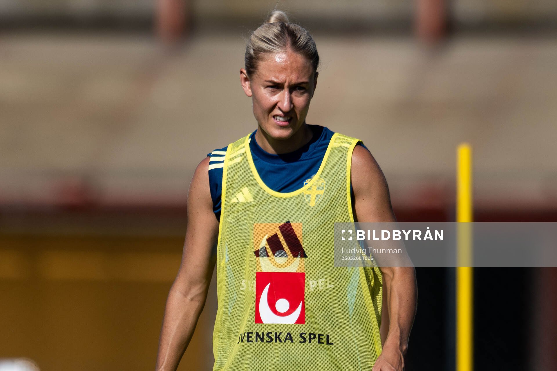 Emma Kullberg of the Swedish women’s national football team during a training session on May 26, 2025 in Fidenza. 