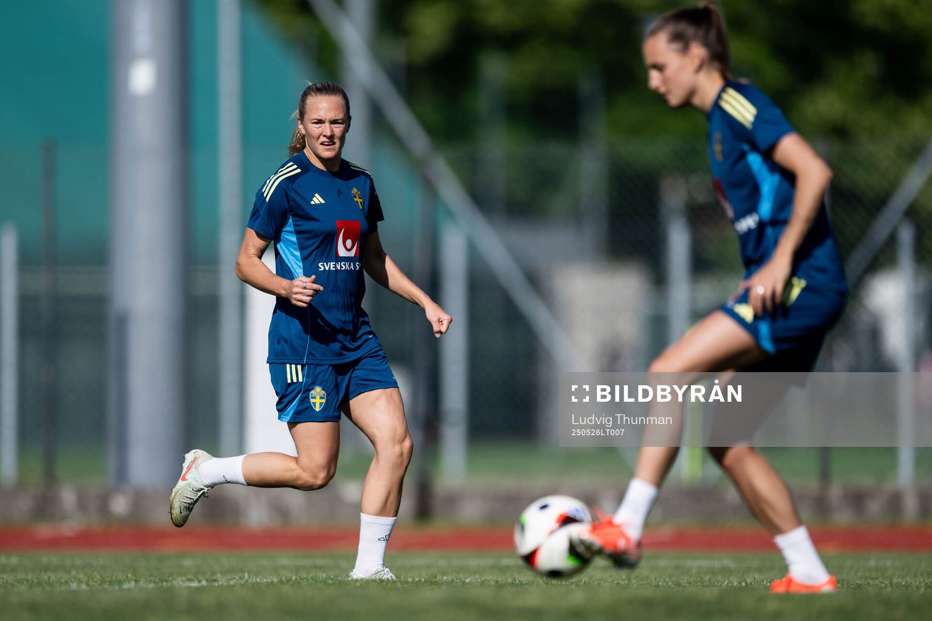 Magdalena Eriksson of the Swedish women’s national football team during a training session on May 26, 2025 in Fidenza. 