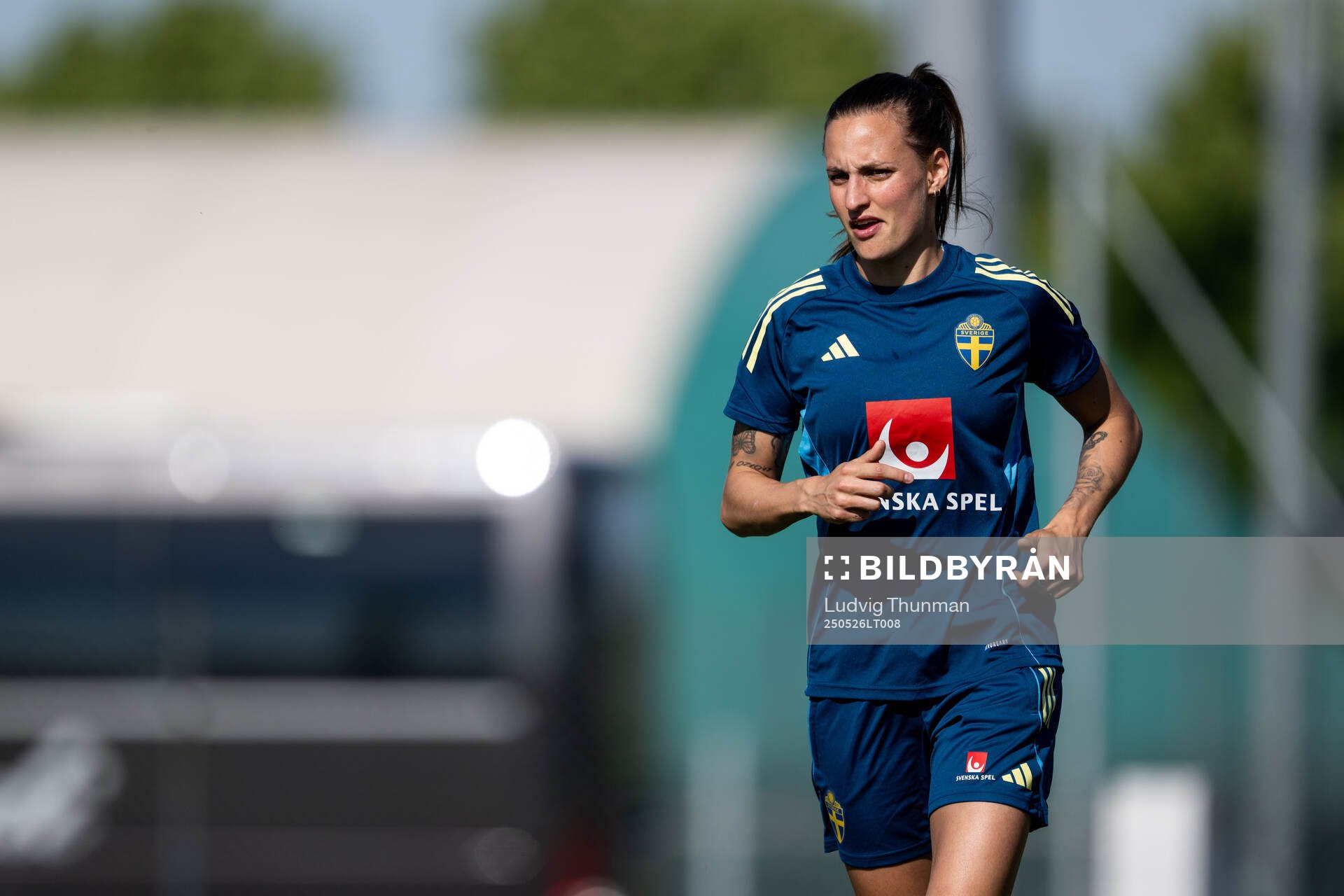 Nathalie Björn of the Swedish women’s national football team during a training session on May 26, 2025 in Fidenza. 