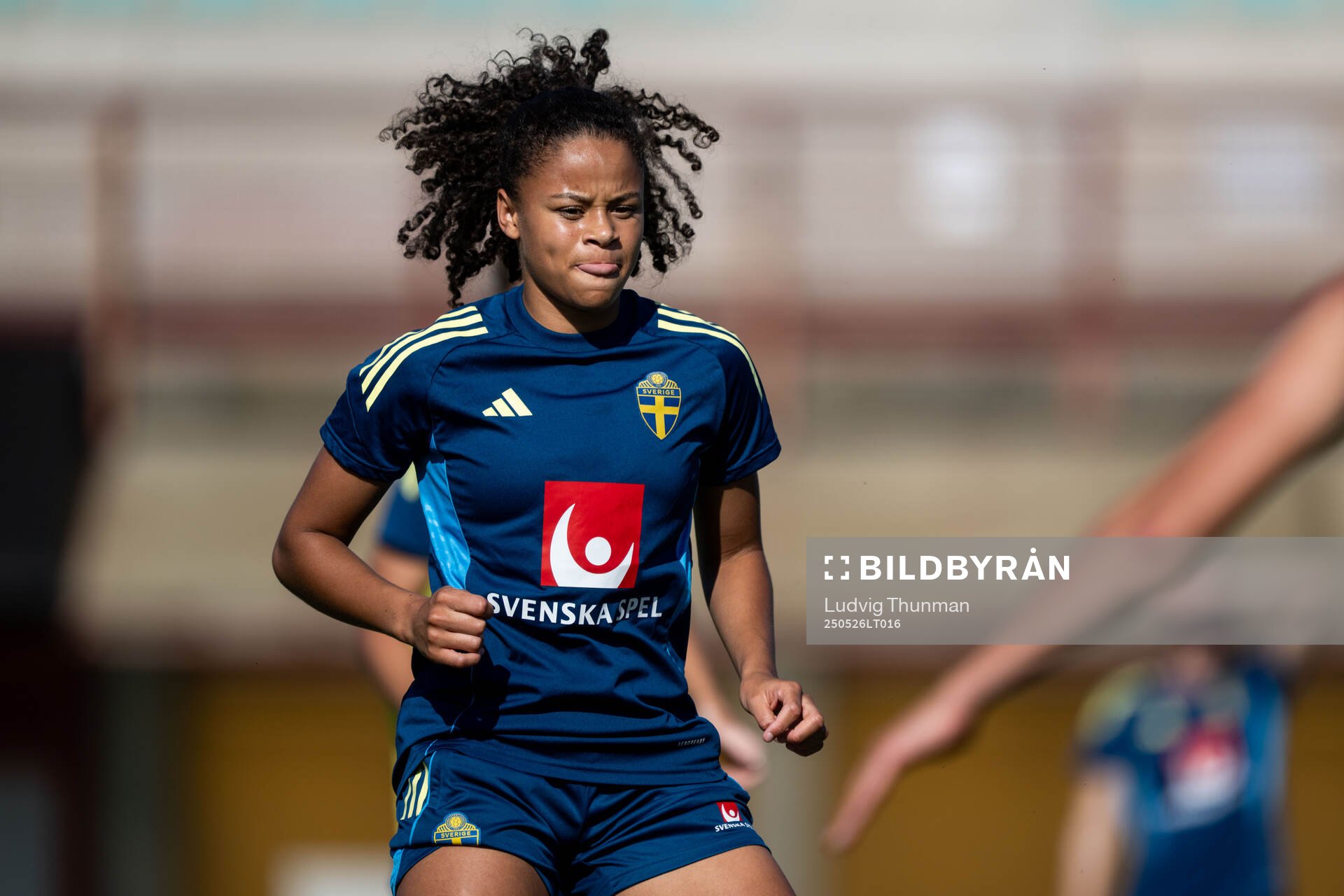 Felicia Schröder of the Swedish women’s national football team during a training session on May 26, 2025 in Fidenza. 