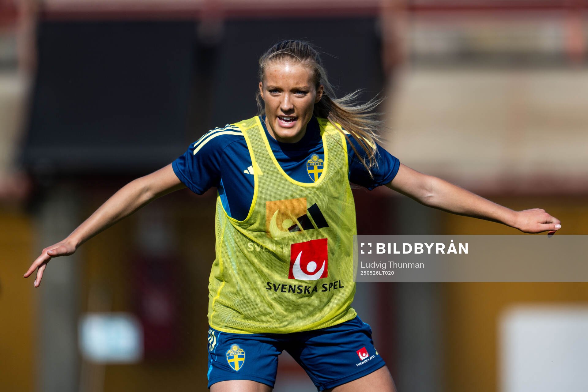 Smilla Holmberg of the Swedish women’s national football team during a training session on May 26, 2025 in Fidenza. 