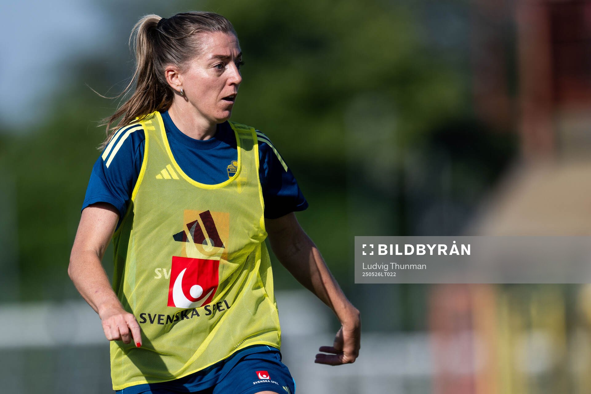 Linda Sembrant of the Swedish women’s national football team during a training session on May 26, 2025 in Fidenza. 